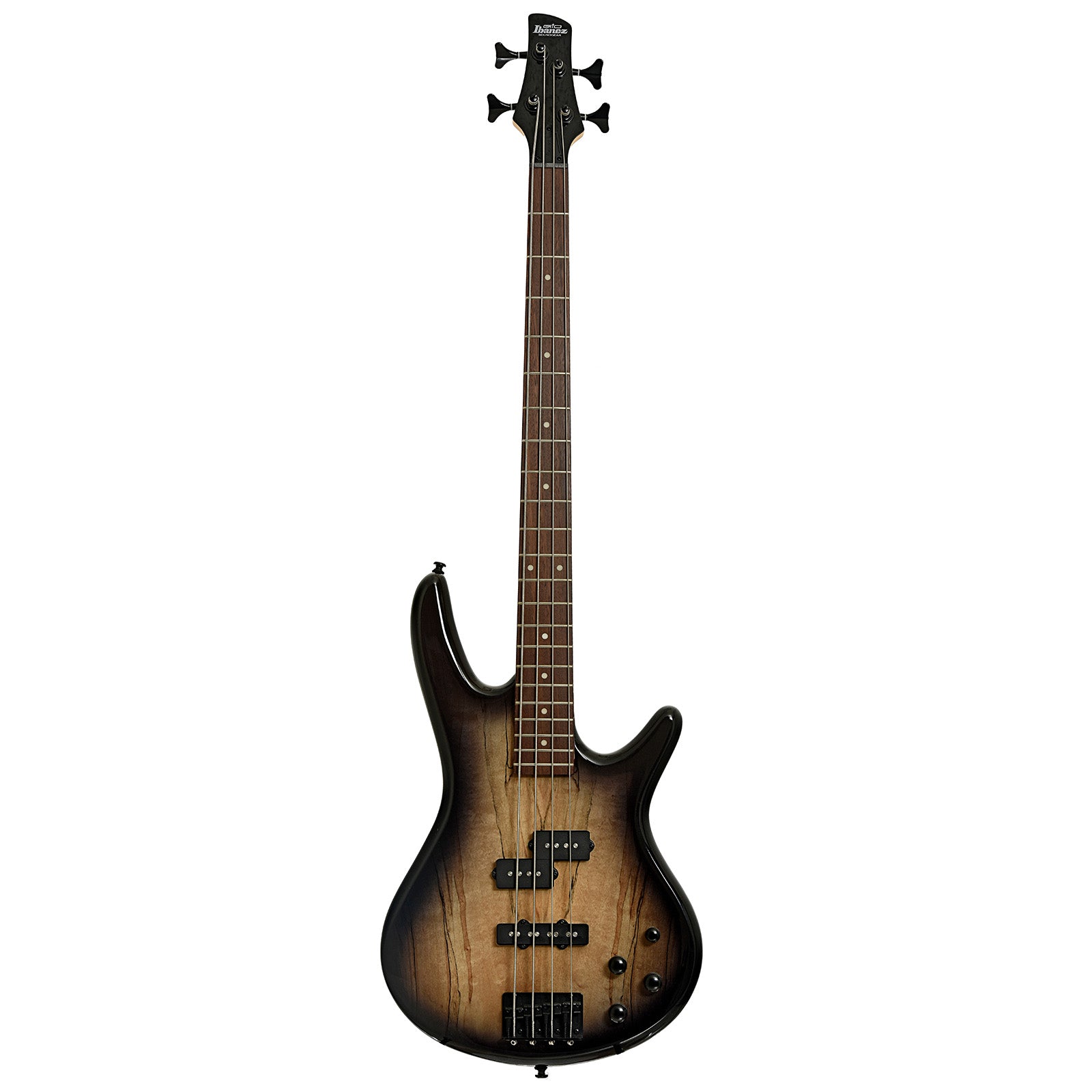 Full front of Ibanez GSR200SM 4-String Bass, Natural Gray Burst 