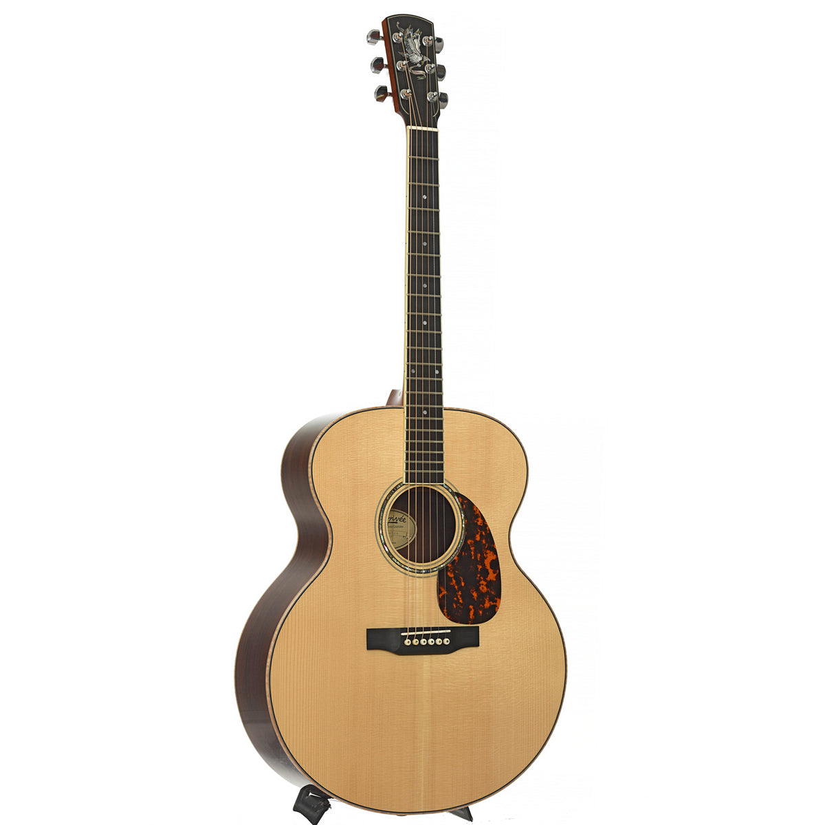 Full front and side of Larrivee J-09 Custom Shop Madagascar RW Acoustic Guitar 
