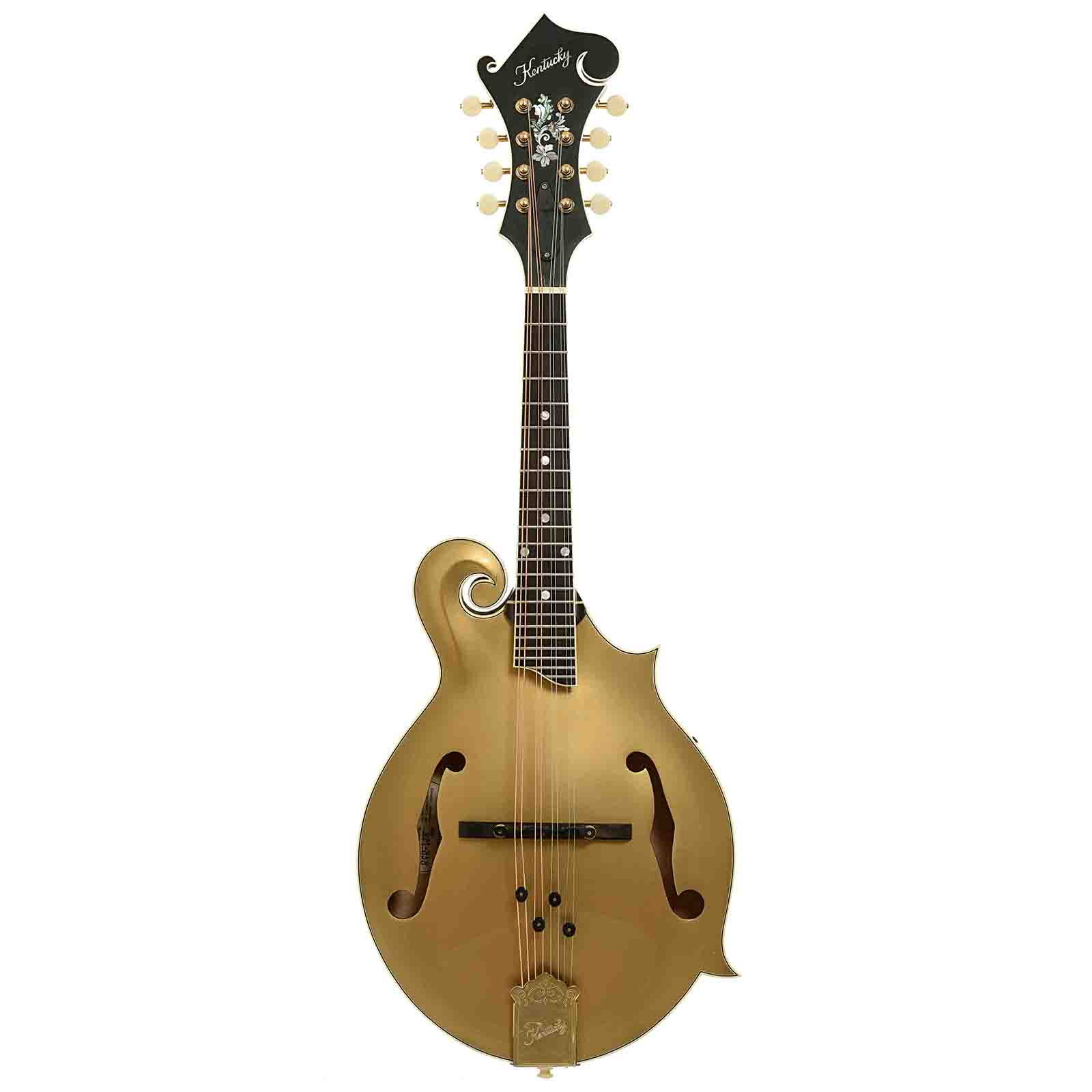 Full front of Kentucky KM-858 Gold Artist F-Style Mandolin 