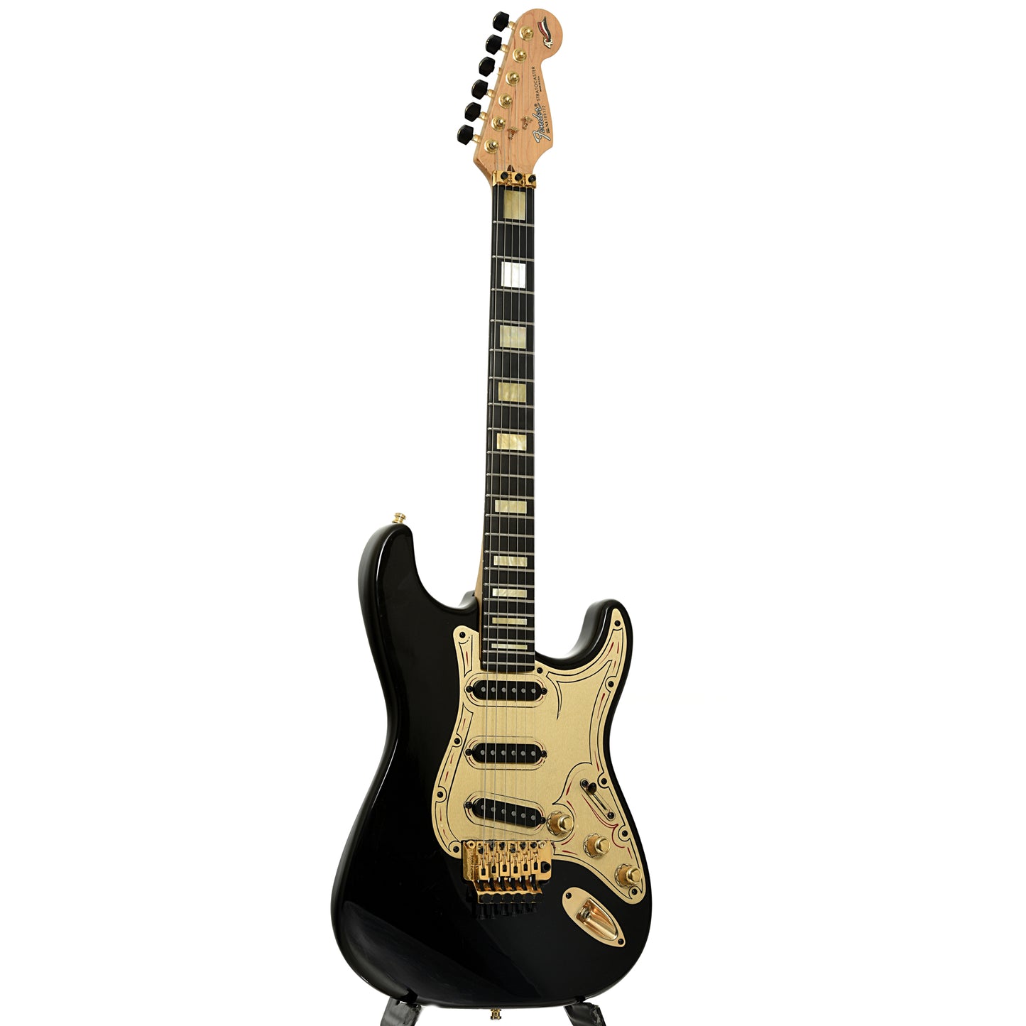Full front and side of Fender American Standard Stratocaster Electric Guitar