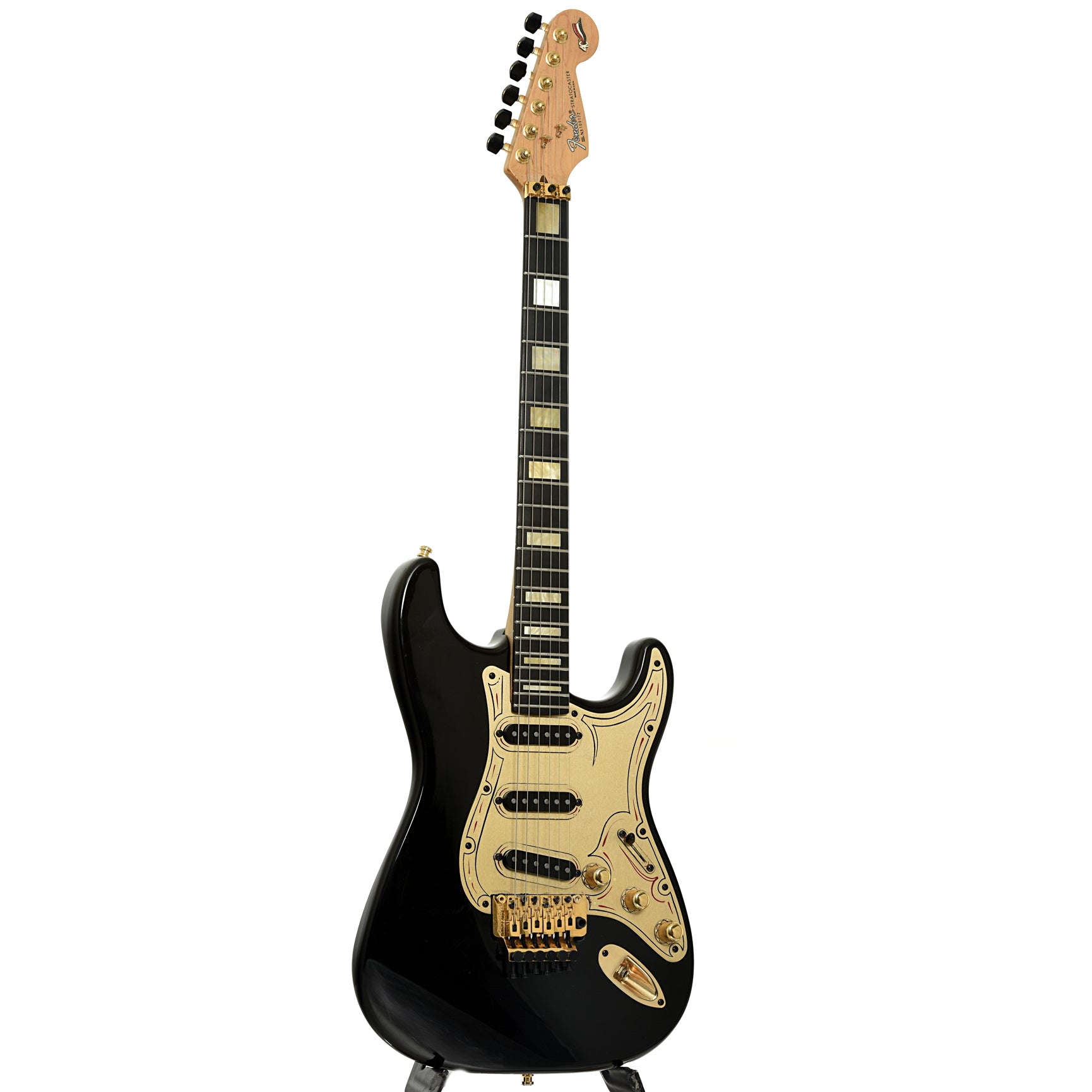 Full front and side of Fender American Standard Stratocaster Electric Guitar