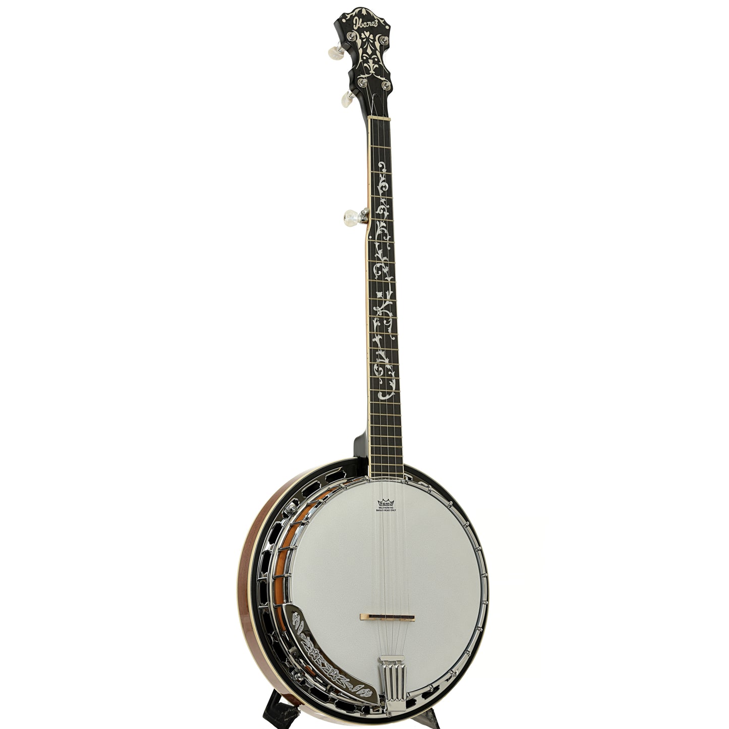 Full front and side of Ibanez B200 Resonator Banjo