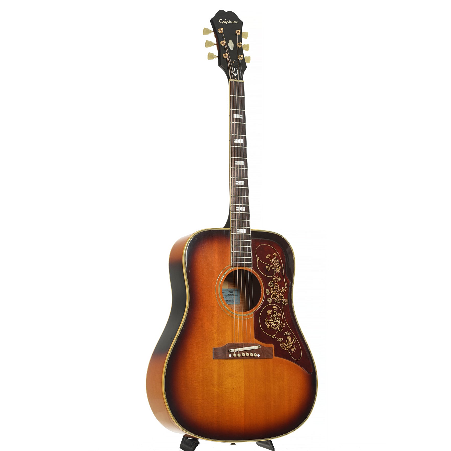 Full front and side of Epiphone FT110 Frontier Acoustic Guitar 