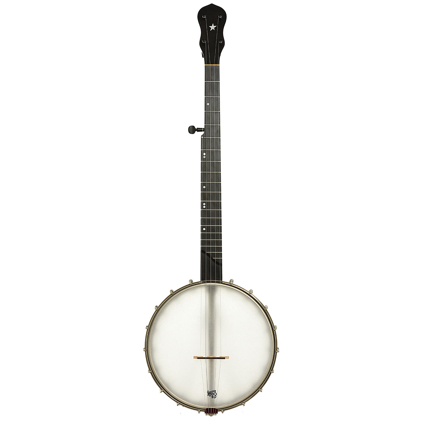 Full front of Chuck Lee Lone Star Custom Open Back Banjo 