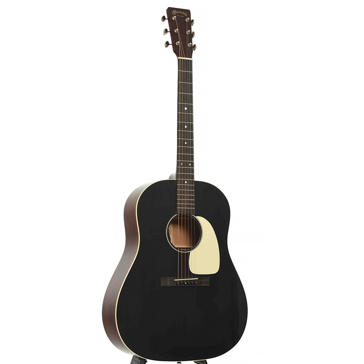 Full Front & Side of Martin DSS-16E Acoustic Guitar & Gigbag, Black Smoke