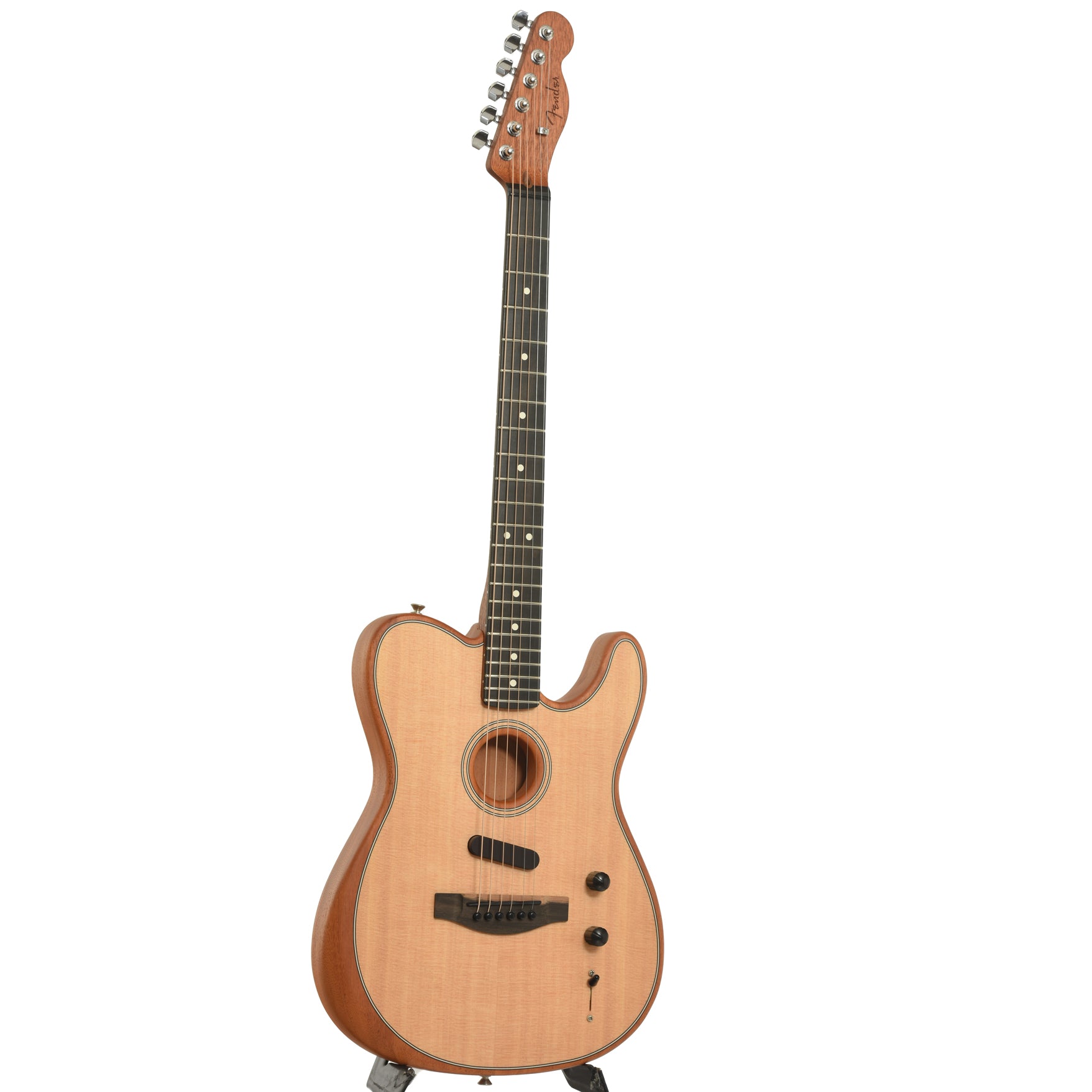 Full front and side of Fender Acoustasonic Telecaster Acoustic-Electric Guitar 