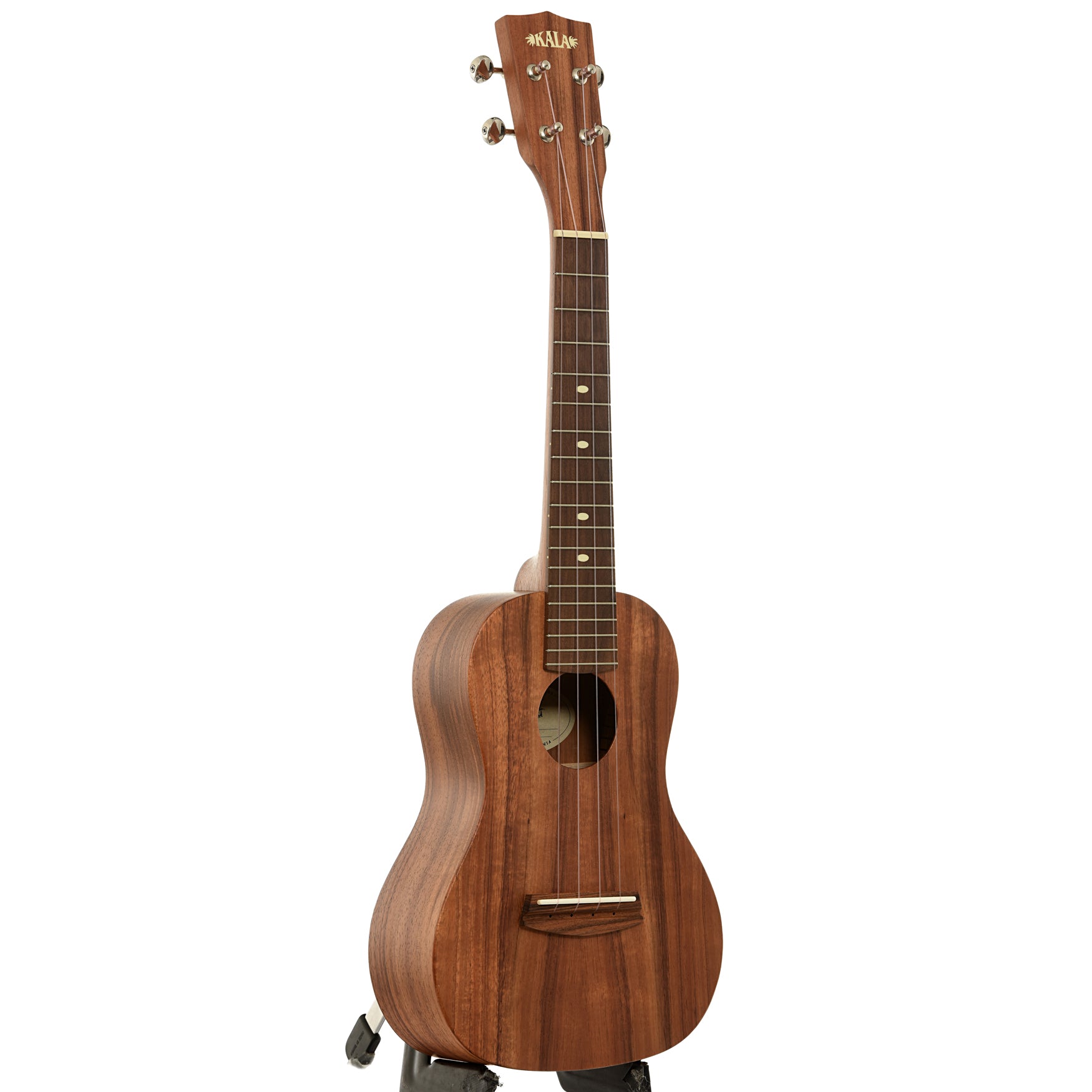 Full front and side of Kala 1Koa-C Concert Ukulele