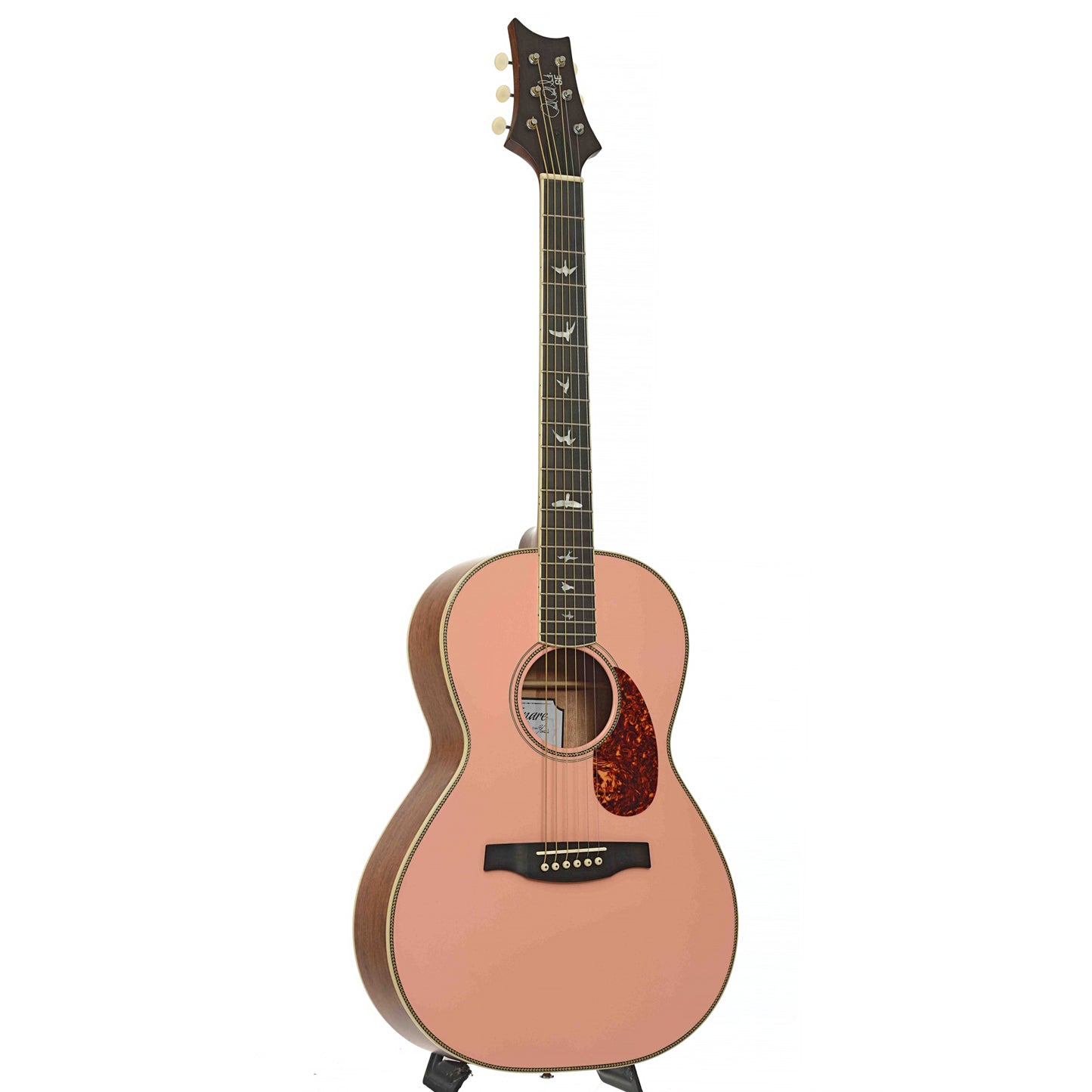 Full front and side of PRS SE P20E Lotus Pink