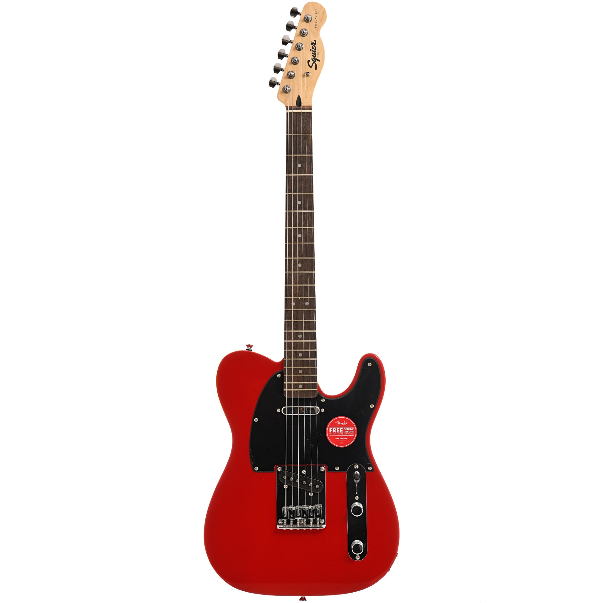 Full front of Squier Sonic Telecaster, Torino Red