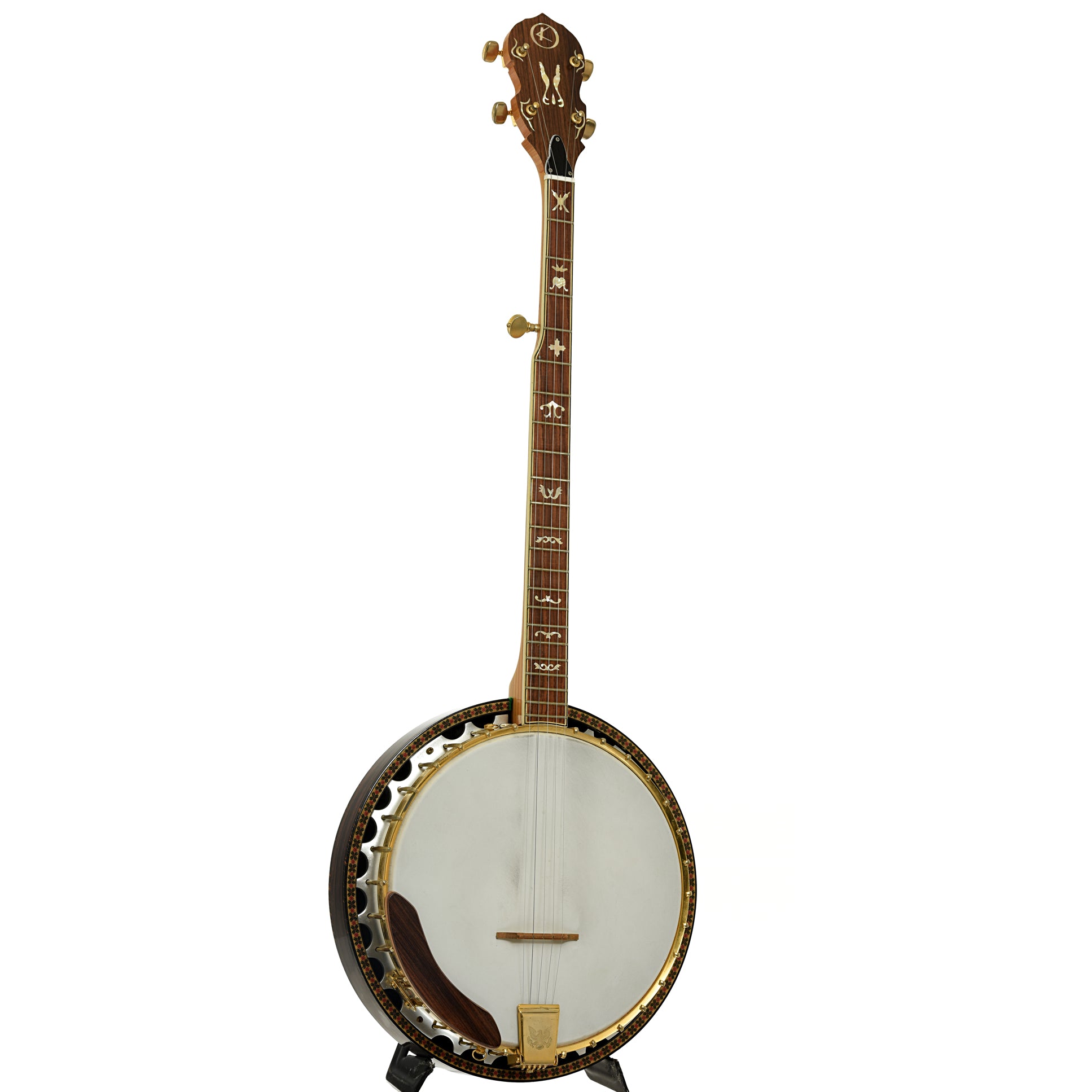 Full front and side of Kay Eagle Resonator Banjo