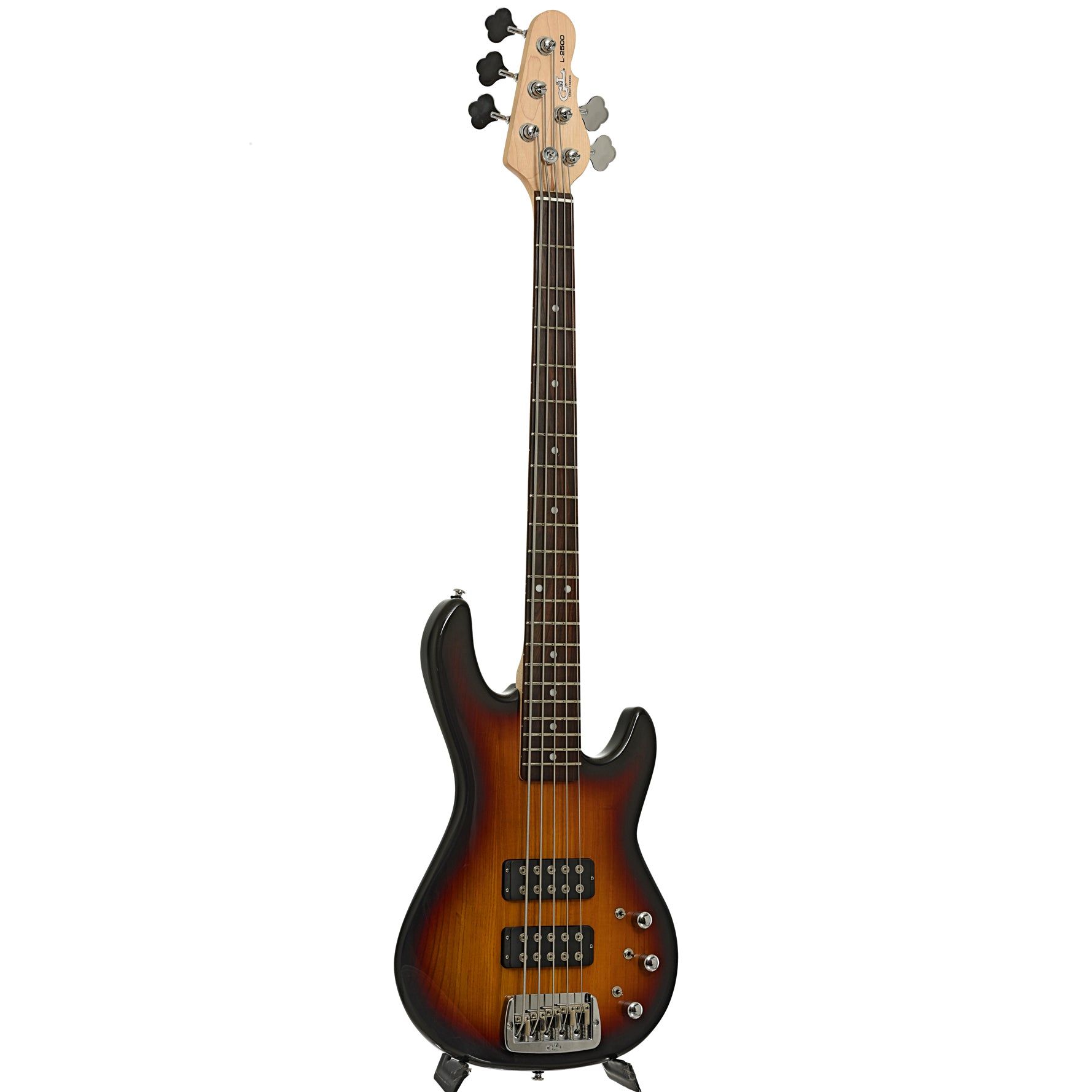 Full front and side of G&L L-2500 Tribute 5-String Electric Bass 