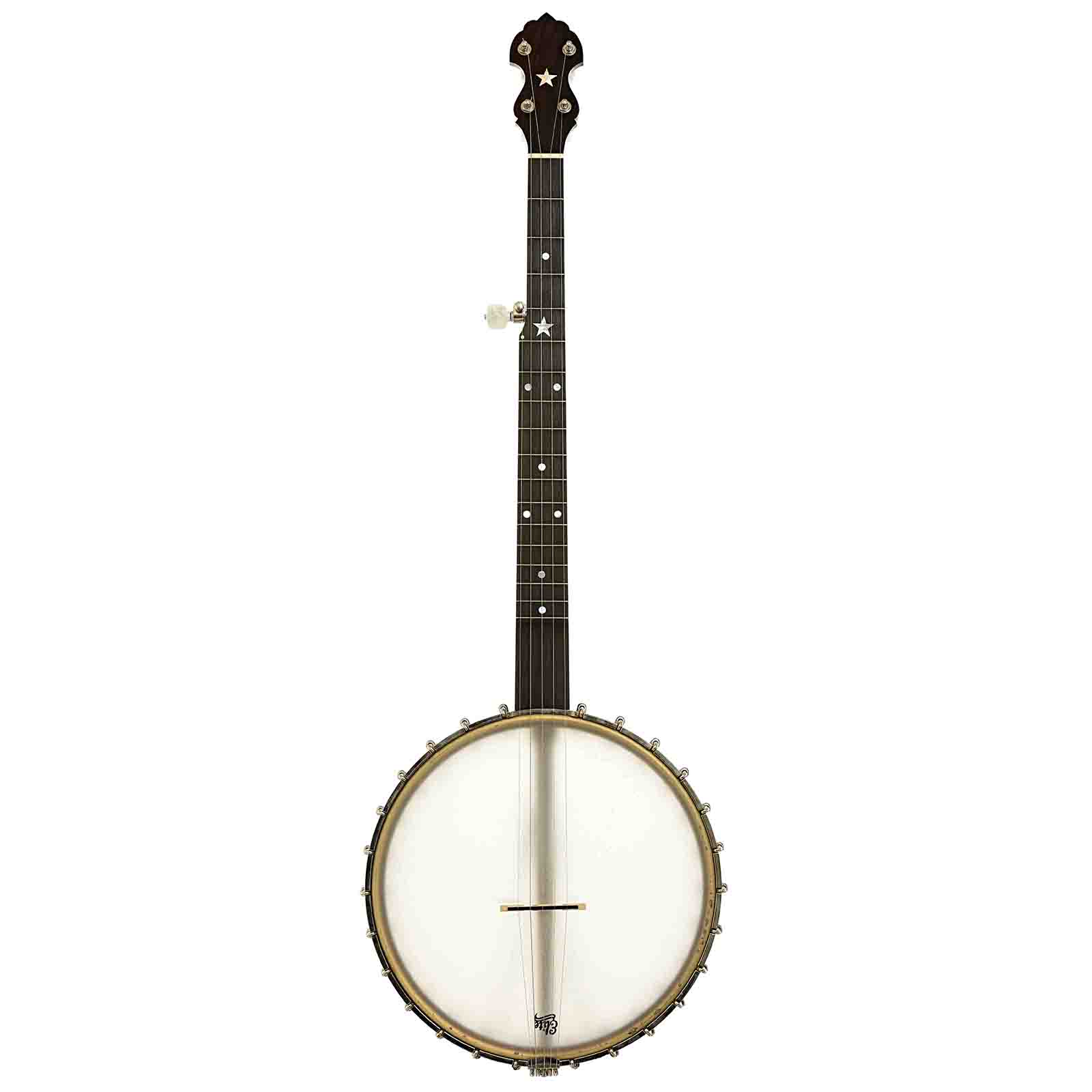 Full front of Bart Reiter Round Peak Open Back Banjo