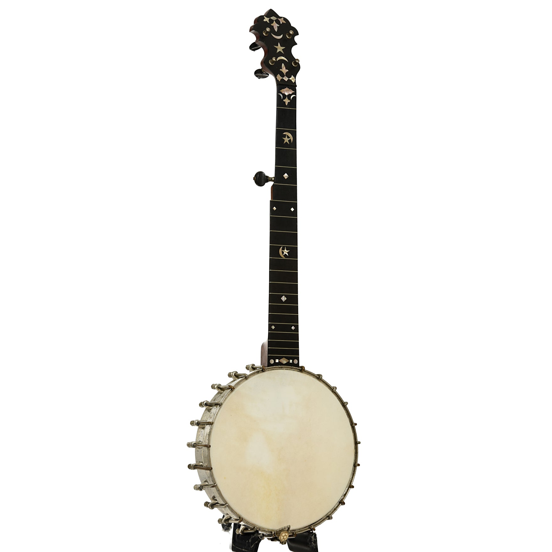 Full front and side of S.S. Stewart Lady Stewart No.2 Openback Banjo