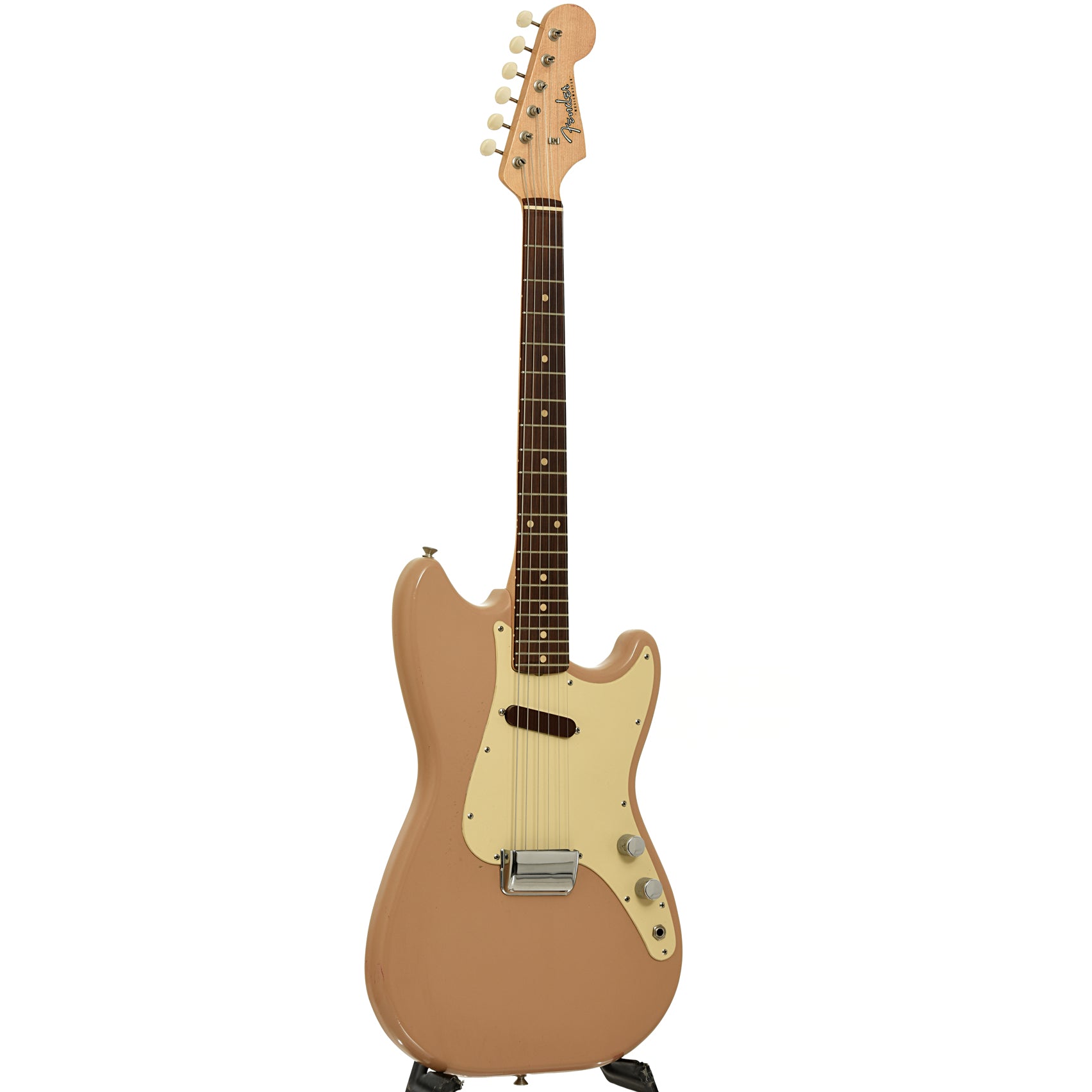Full front and side of Fender Musicmaster Electric Guitar