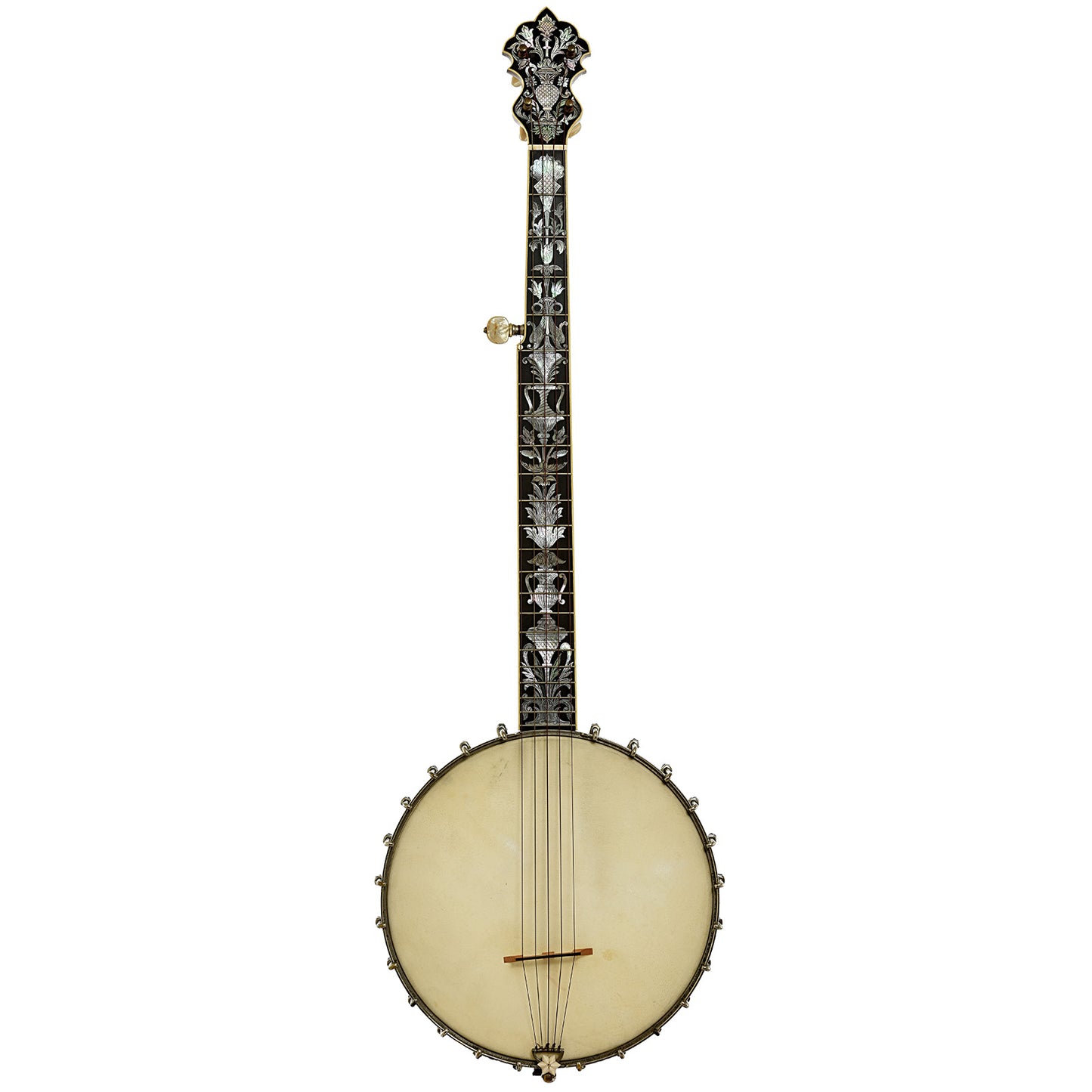 Full front of Doug Unger Presentation Open Back Banjo