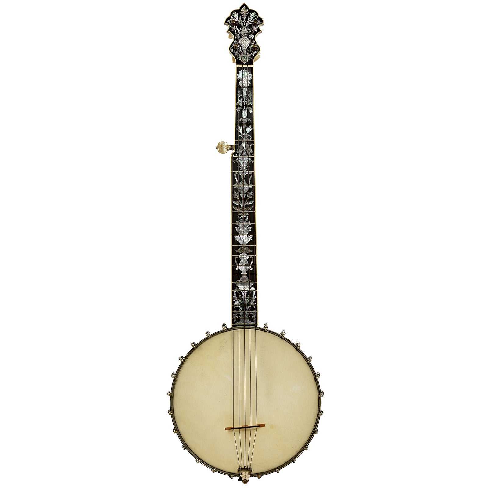 Full front of Doug Unger Presentation Open Back Banjo