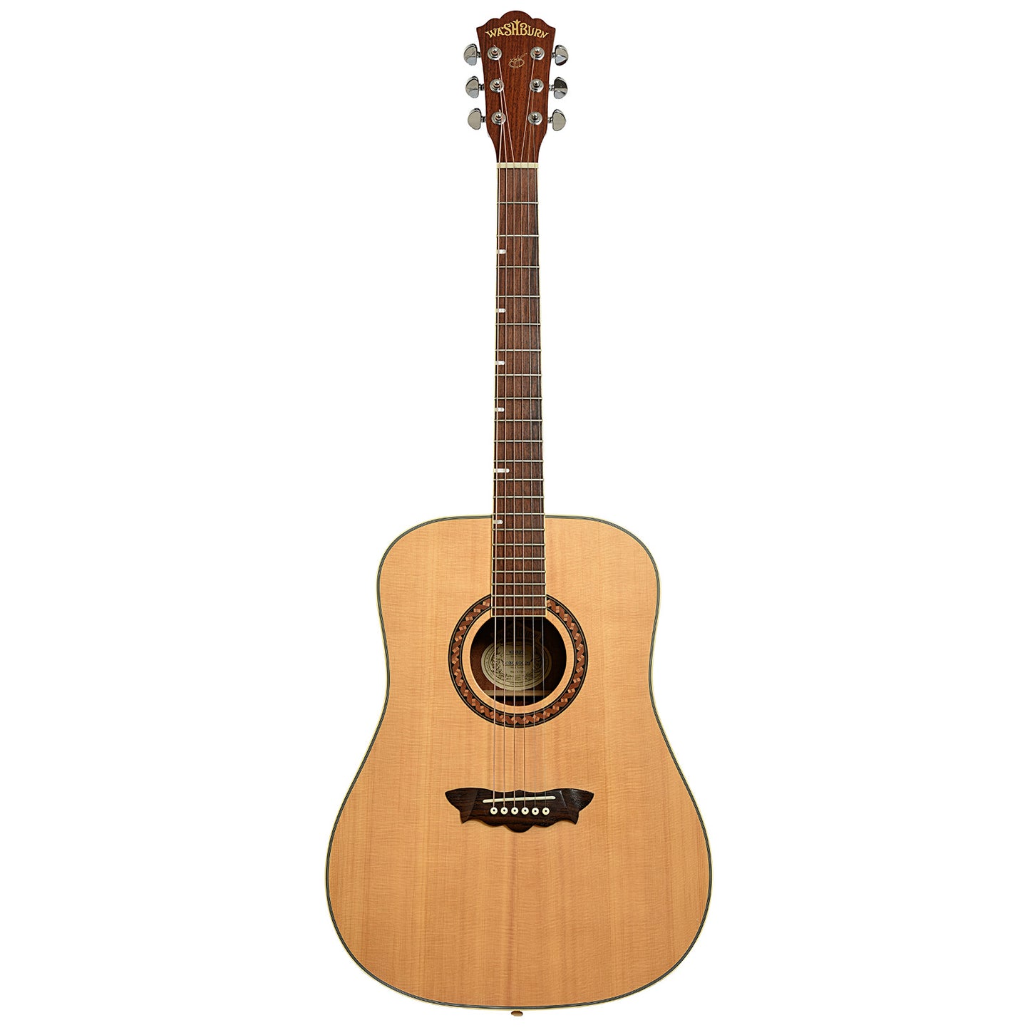 Full front of Washburn WD32S D-Size Acoustic Guitar