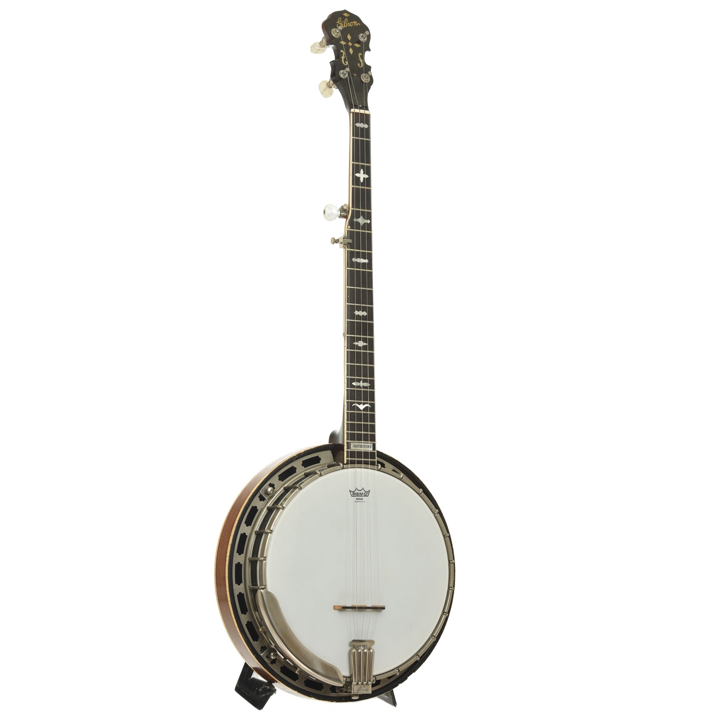 Full front and side of Gibson RB-250 Resonator Banjo 