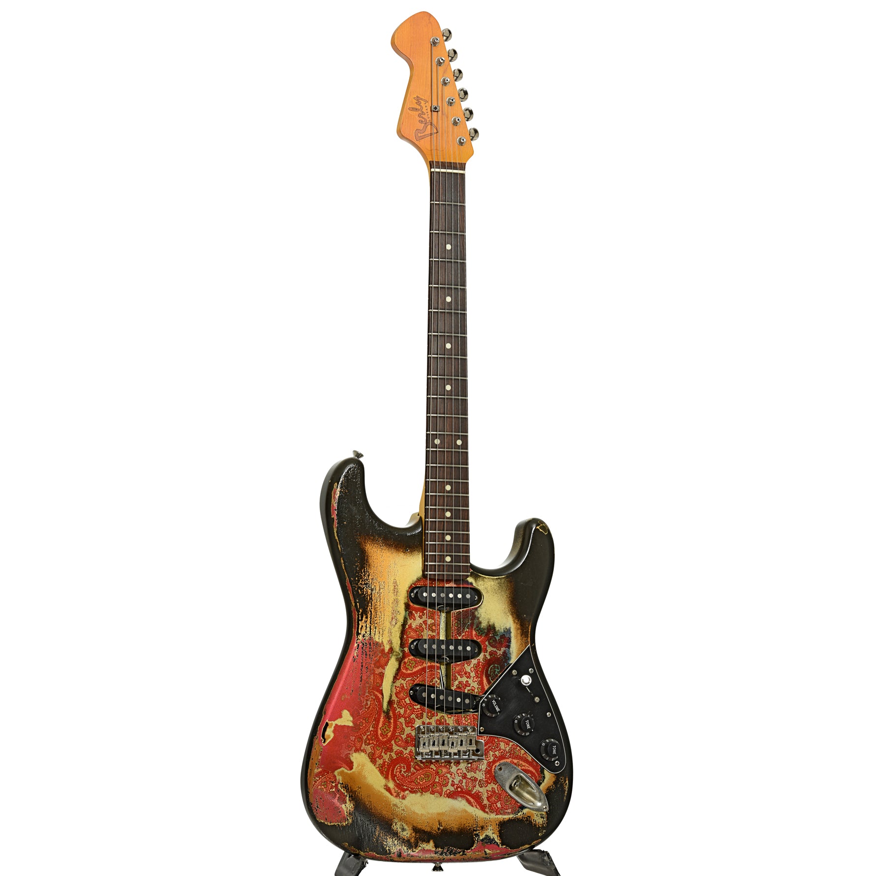 Full front and side of Berly Psychocaster Electric Guitar