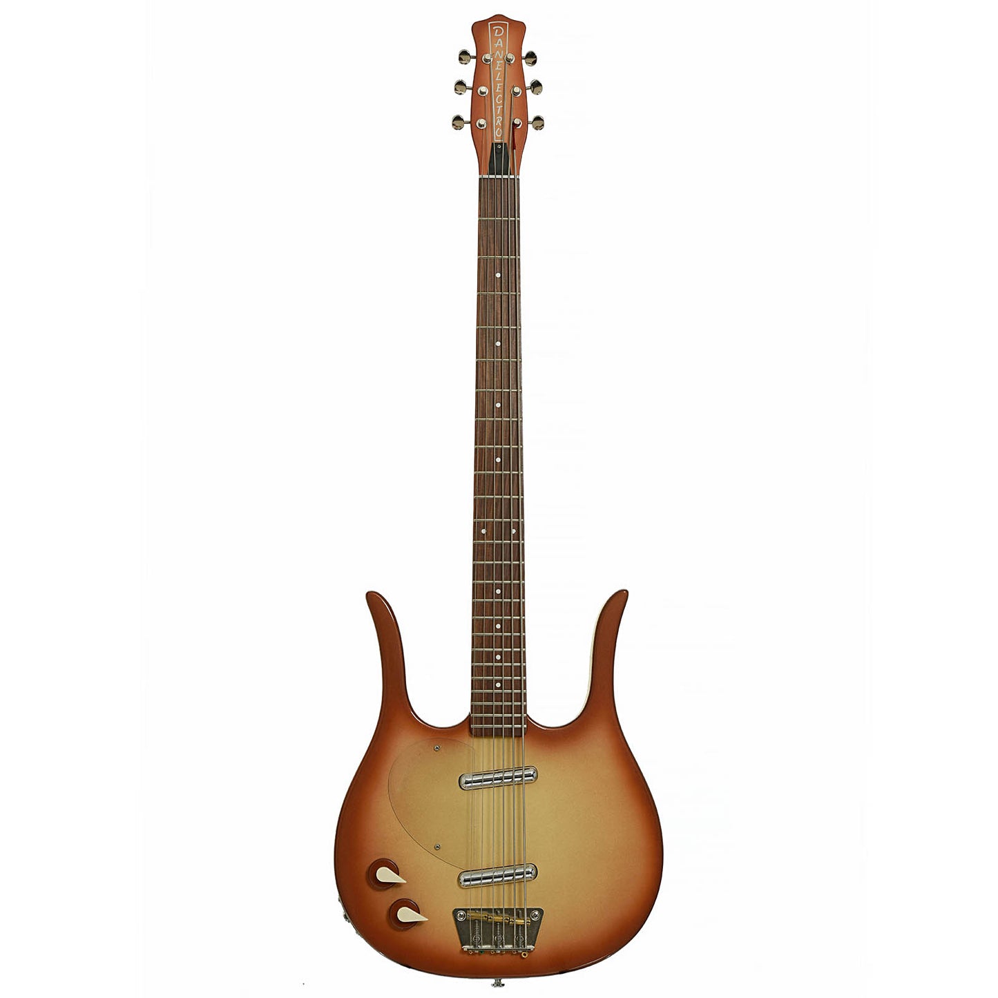 Full front of Danelectro Longhorn 6-String Electric Bass LH
