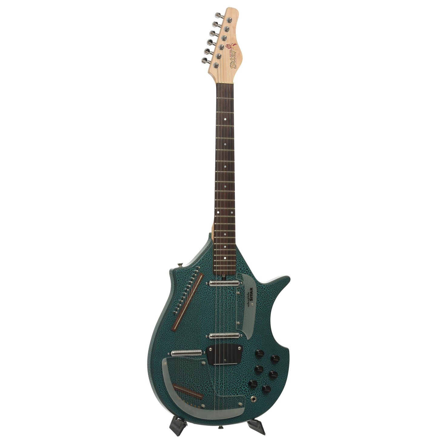 Full front and side of Jerry Jones Electric Sitar 