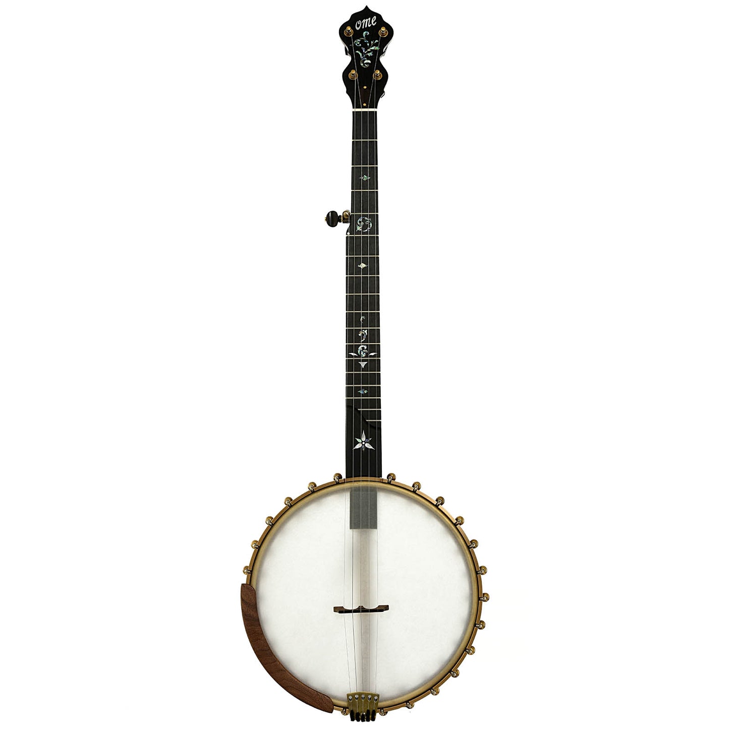 Full front of Ome Juniper 12" Openback Banjo
