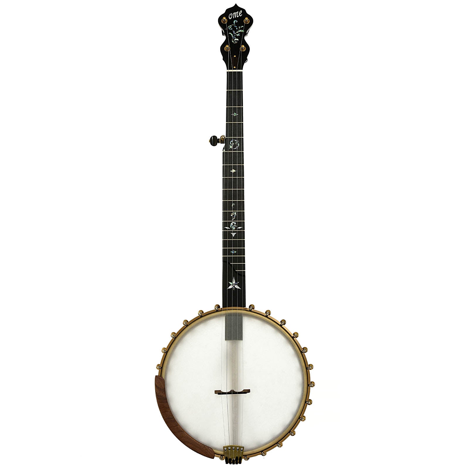 Full front of Ome Juniper 12" Openback Banjo