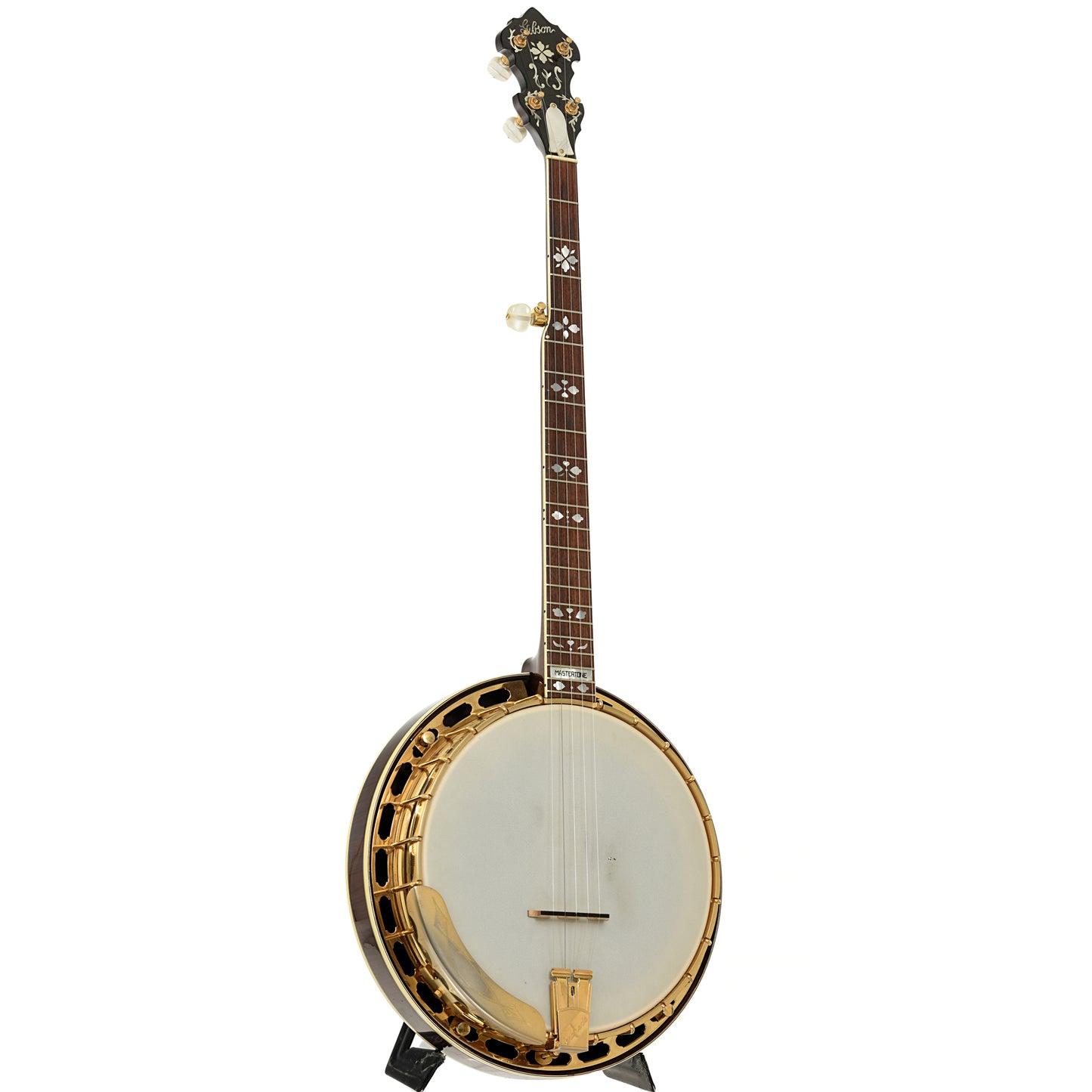 Full front and side of Gibson Granada Resonator Banjo 