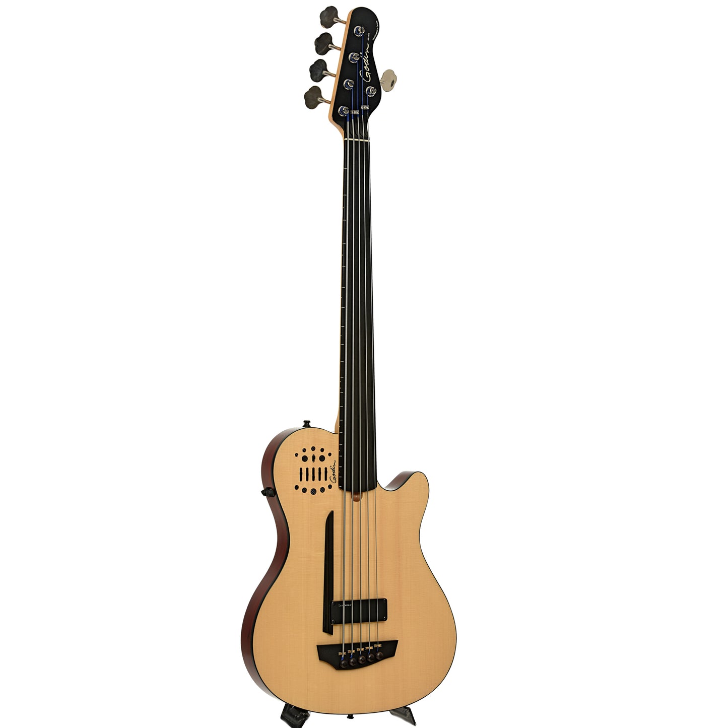 Full front and side of Godin A5 Ultra Fretless 5-String Acoustic-Electric Bass