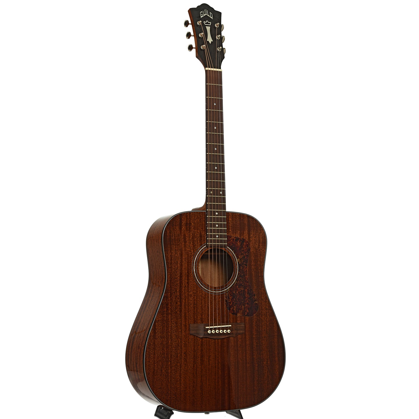 Full front and side of Guild Westerly Collection D-120 Acoustic Guitar