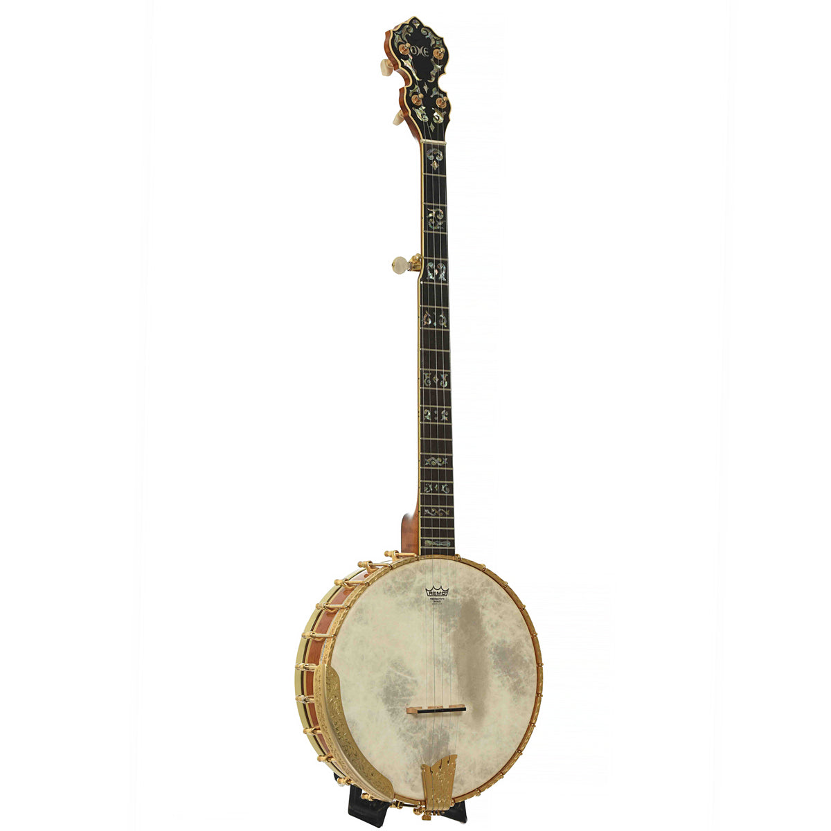 Front & Side of Ome Juggernaut Custom Openback Banjo