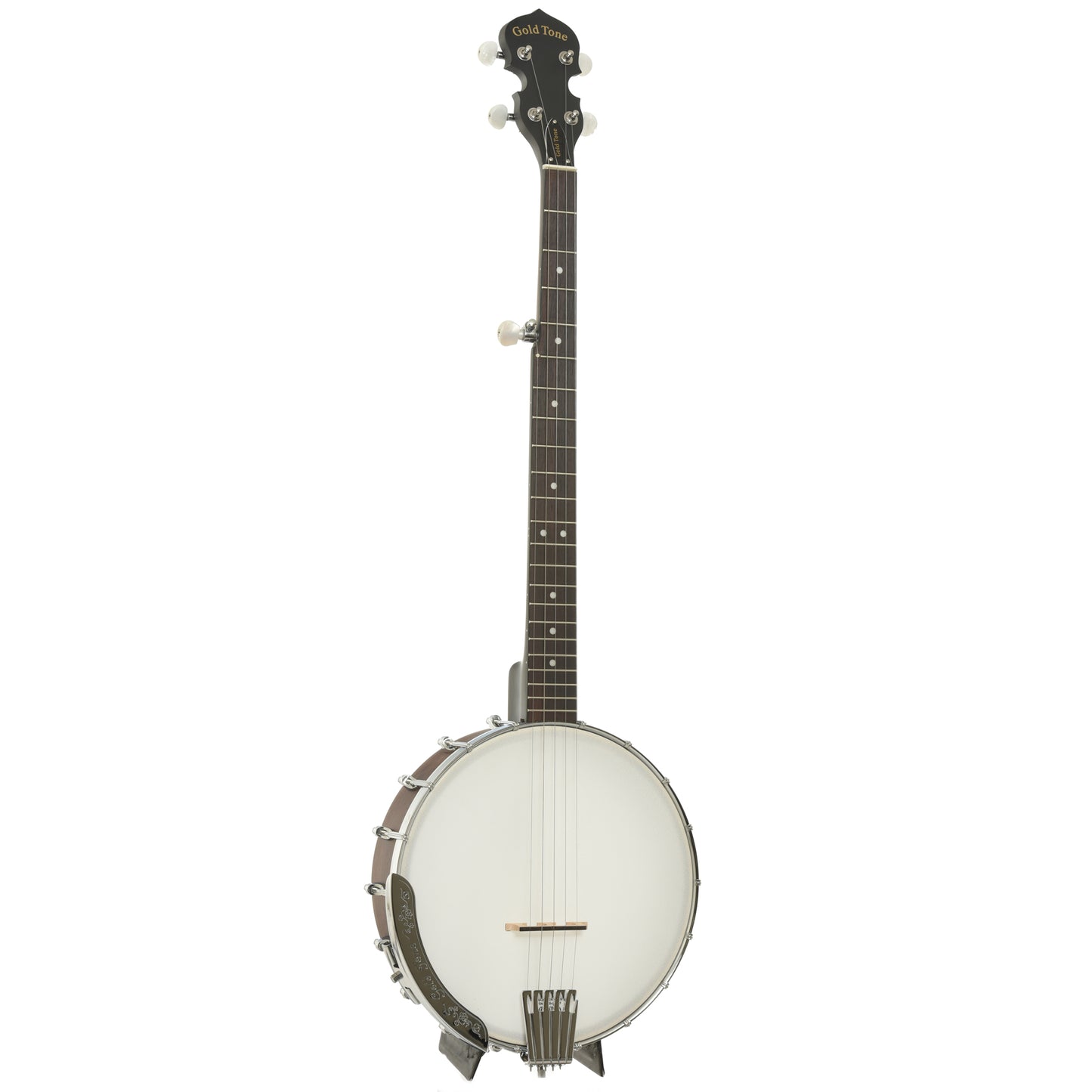 Full front and side of Gold Tone CC-50 Cripple Creek Open Back Banjo 