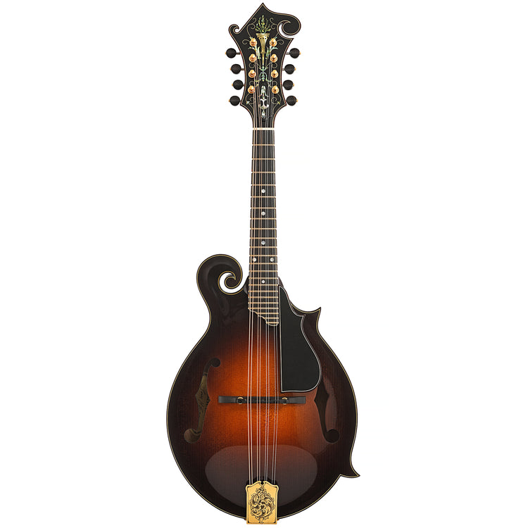 Full front of Ellis F5 Reserve Quilted Maple Mandolin