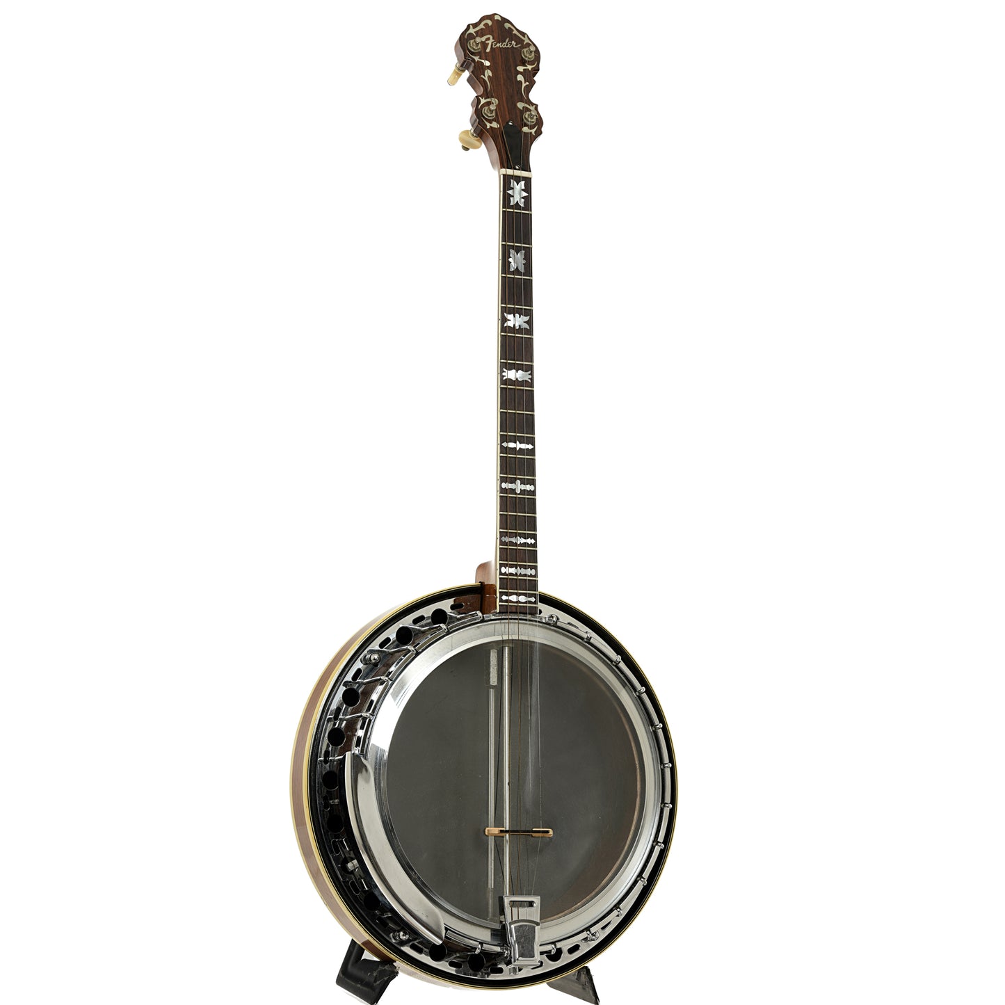 Full front and side of Fender Artist Tenor Banjo 