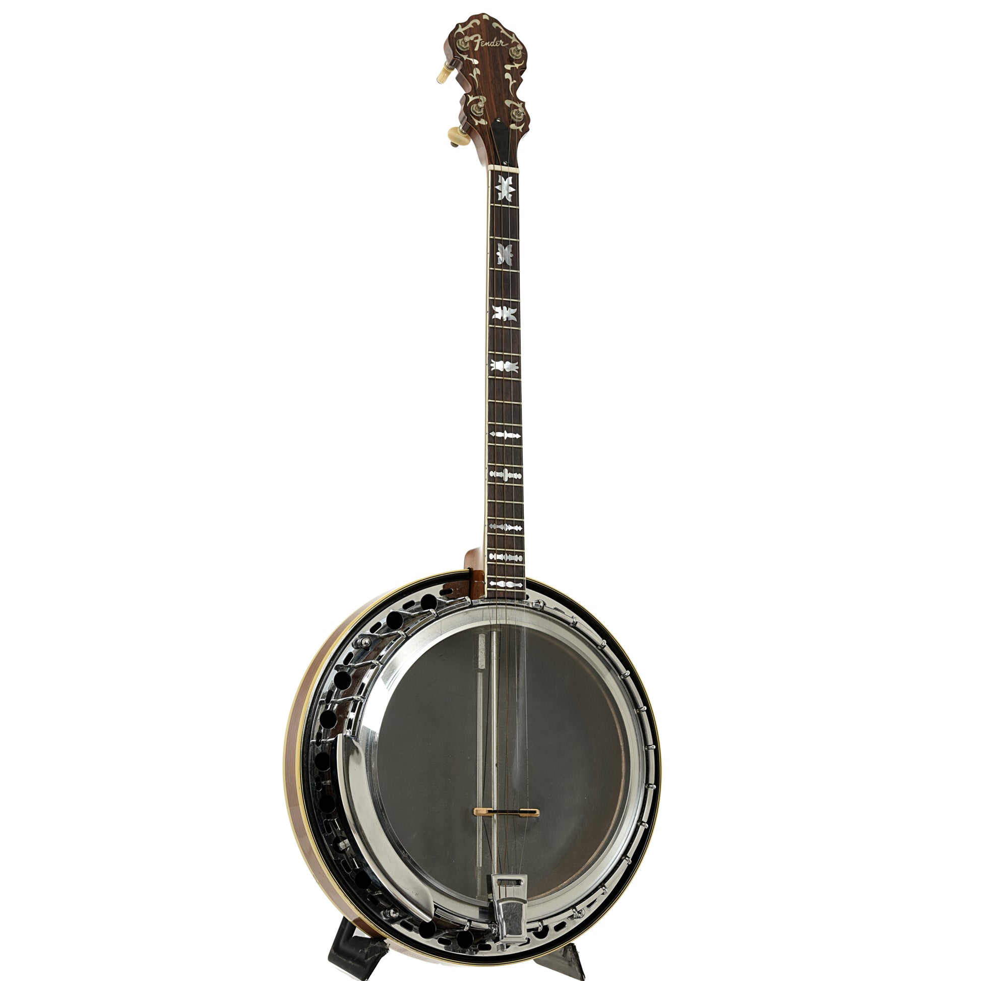 Full front and side of Fender Artist Tenor Banjo 