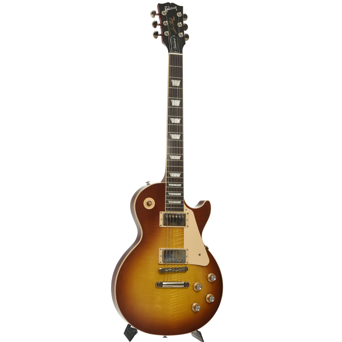 Full front and side of Gibson Les Paul Standard 60s Figured Electric Guitar