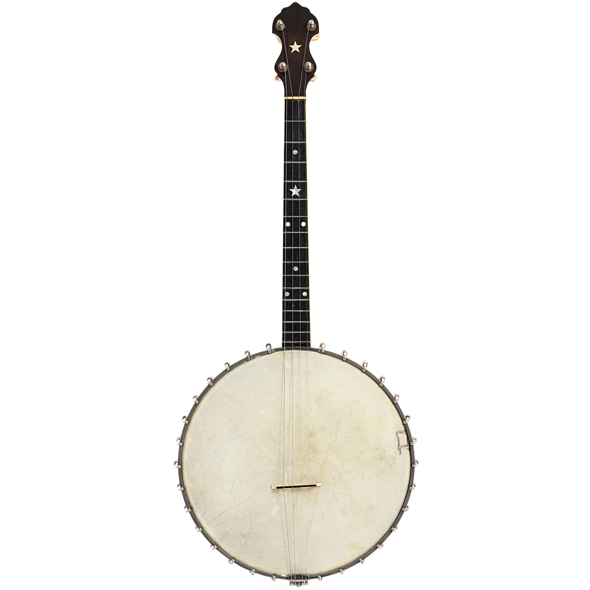 Full front and side of Vega Whyte Laydie Style R Tenor Banjo (1921)