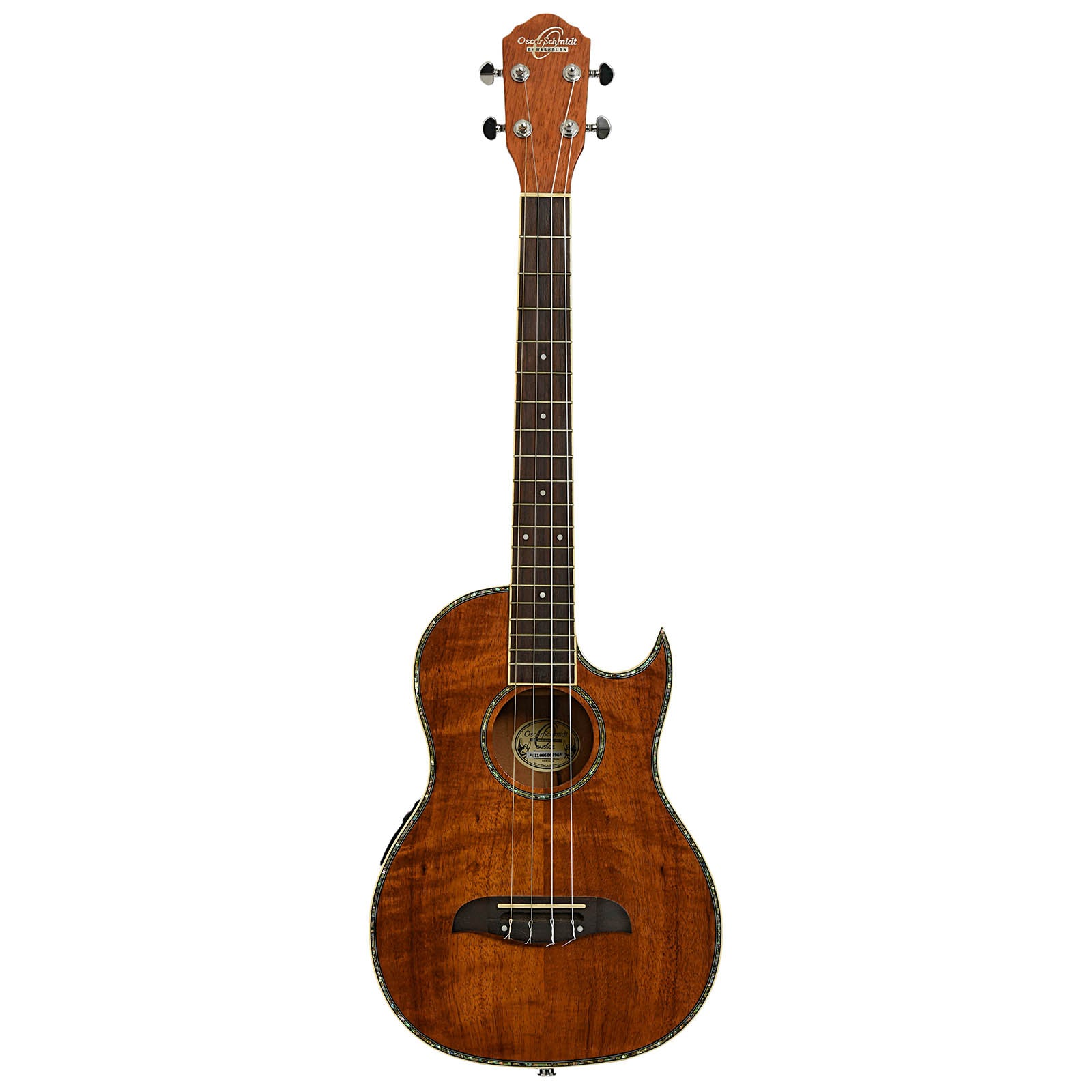 Full front of Oscar Sc hmidt OU55CE Baritone Ukulele 
