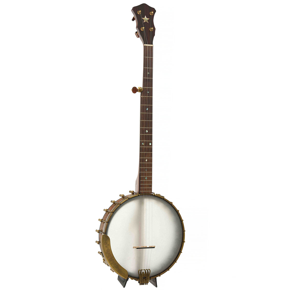 Full Front & Side of Starr Gold Hill Limited Edition 11" Openback Banjo