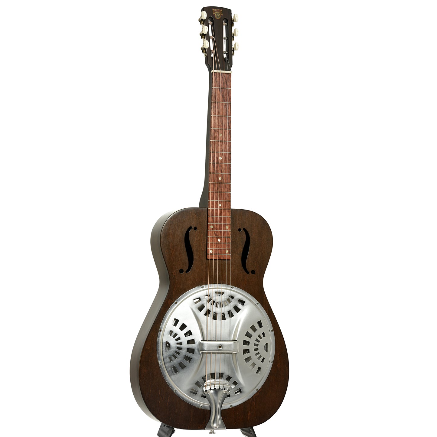 Full front and side of Dobro F-60 DS Squareneck Resonator Guitar 