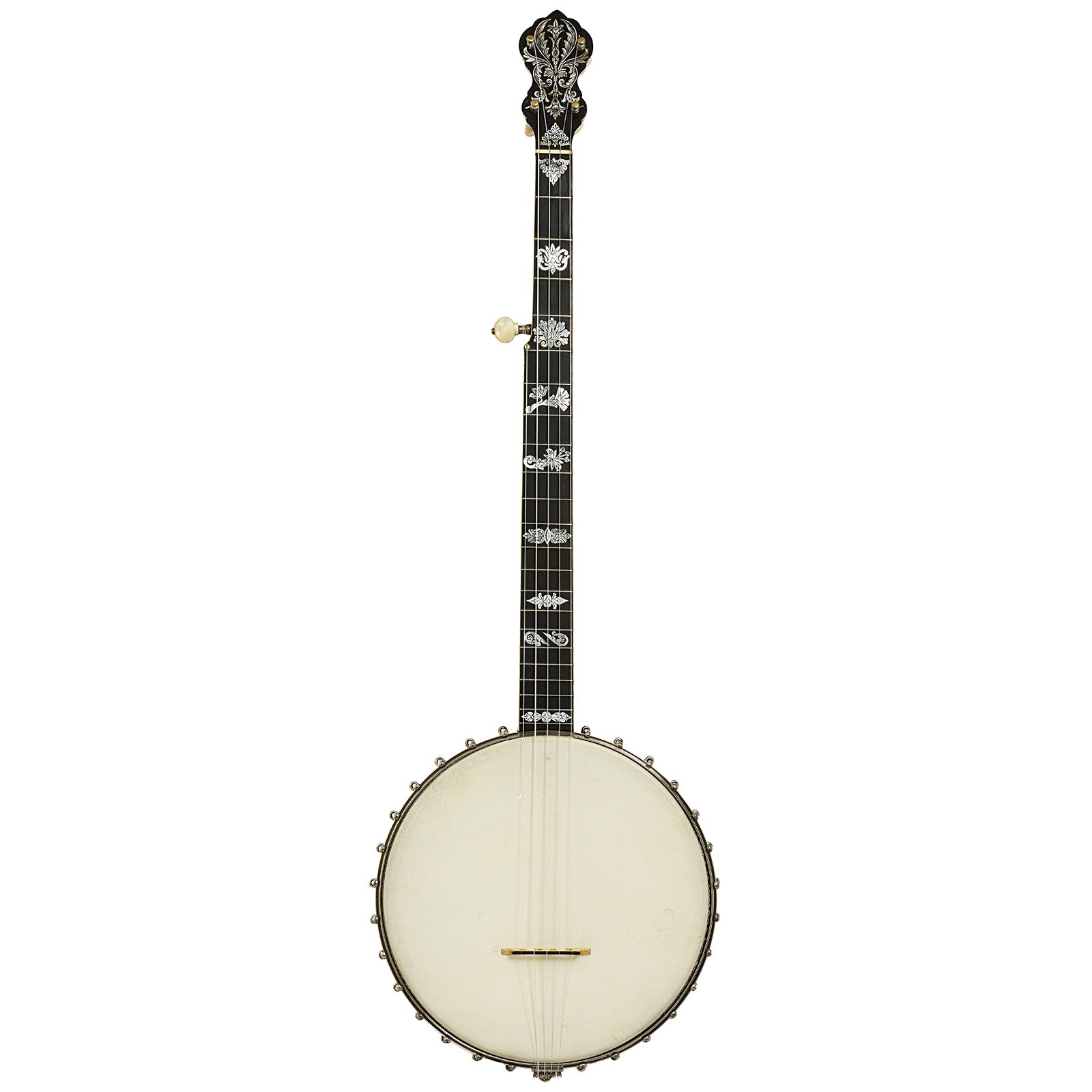 Full front of Fairbanks Whyte Laydie No.7 Open Back Banjo