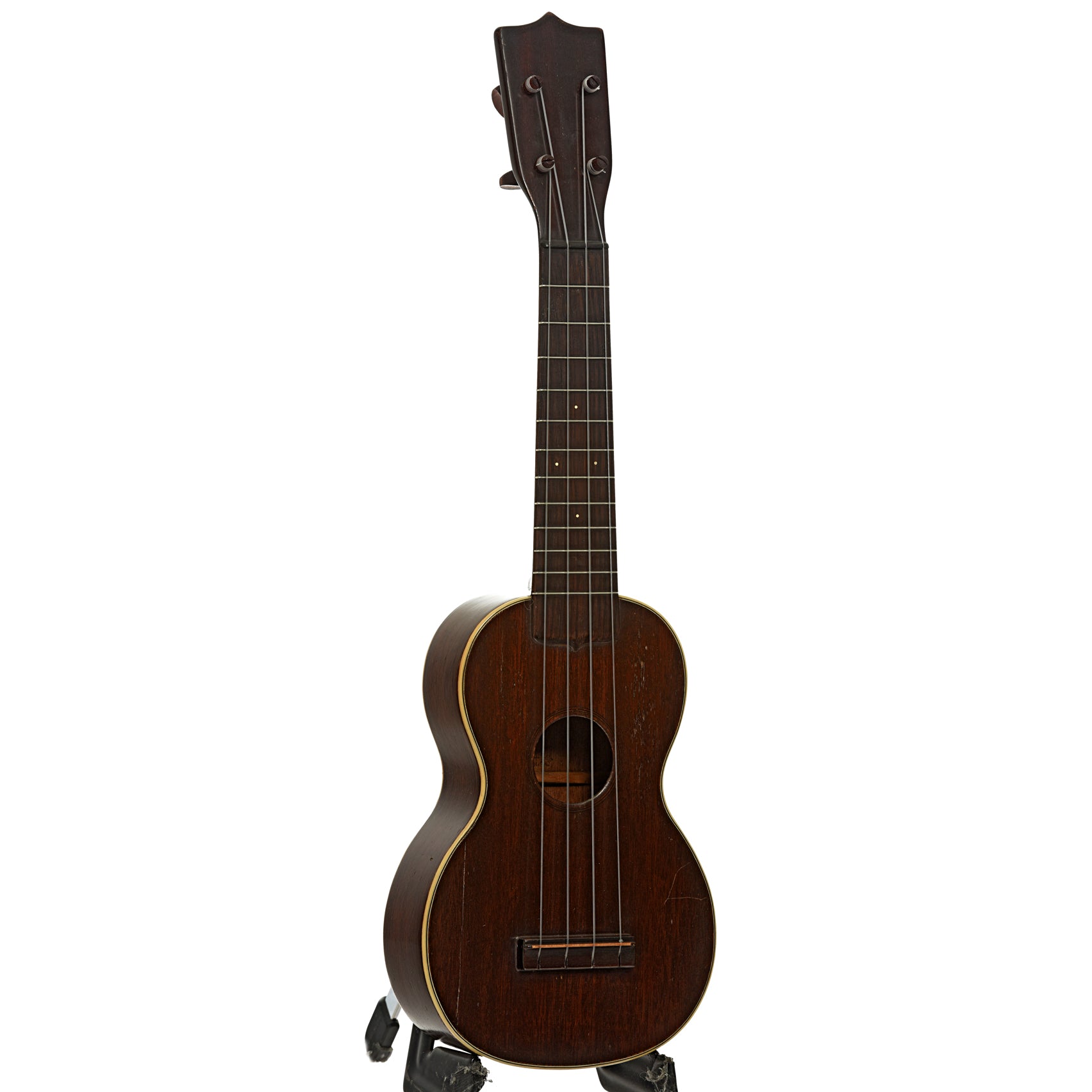 Full front and side of Martin Style 2 Soprano Ukulele 