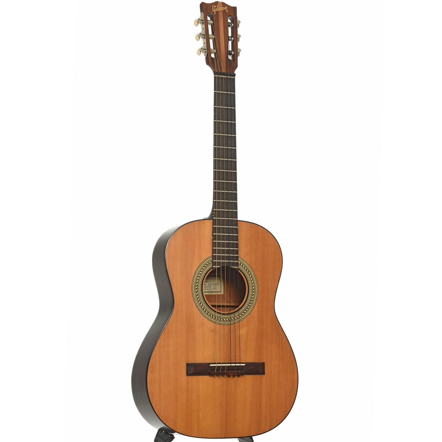 Full front and side of Gibson C-0 Classical acoustic Guitar