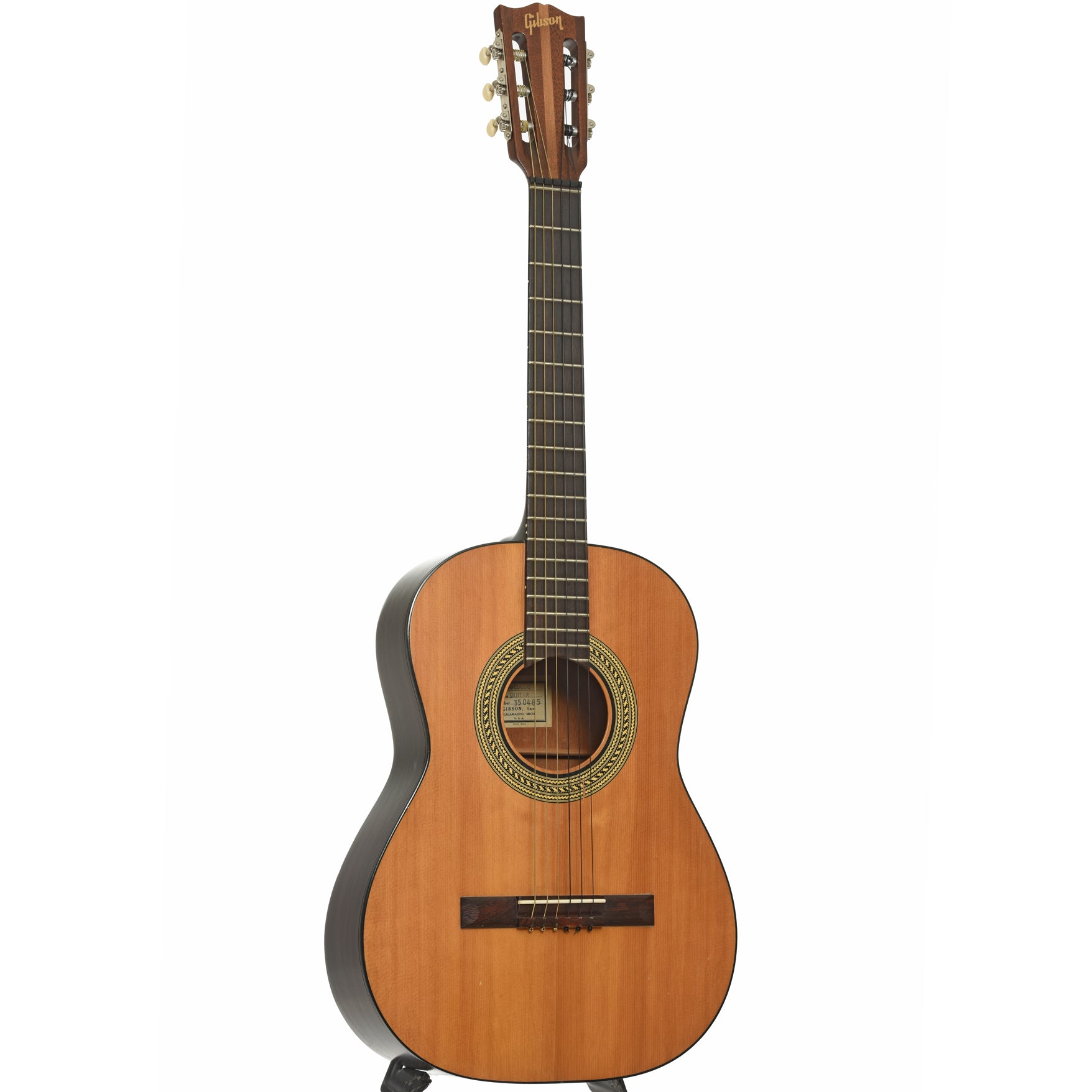 Full front and side of Gibson C-0 Classical acoustic Guitar