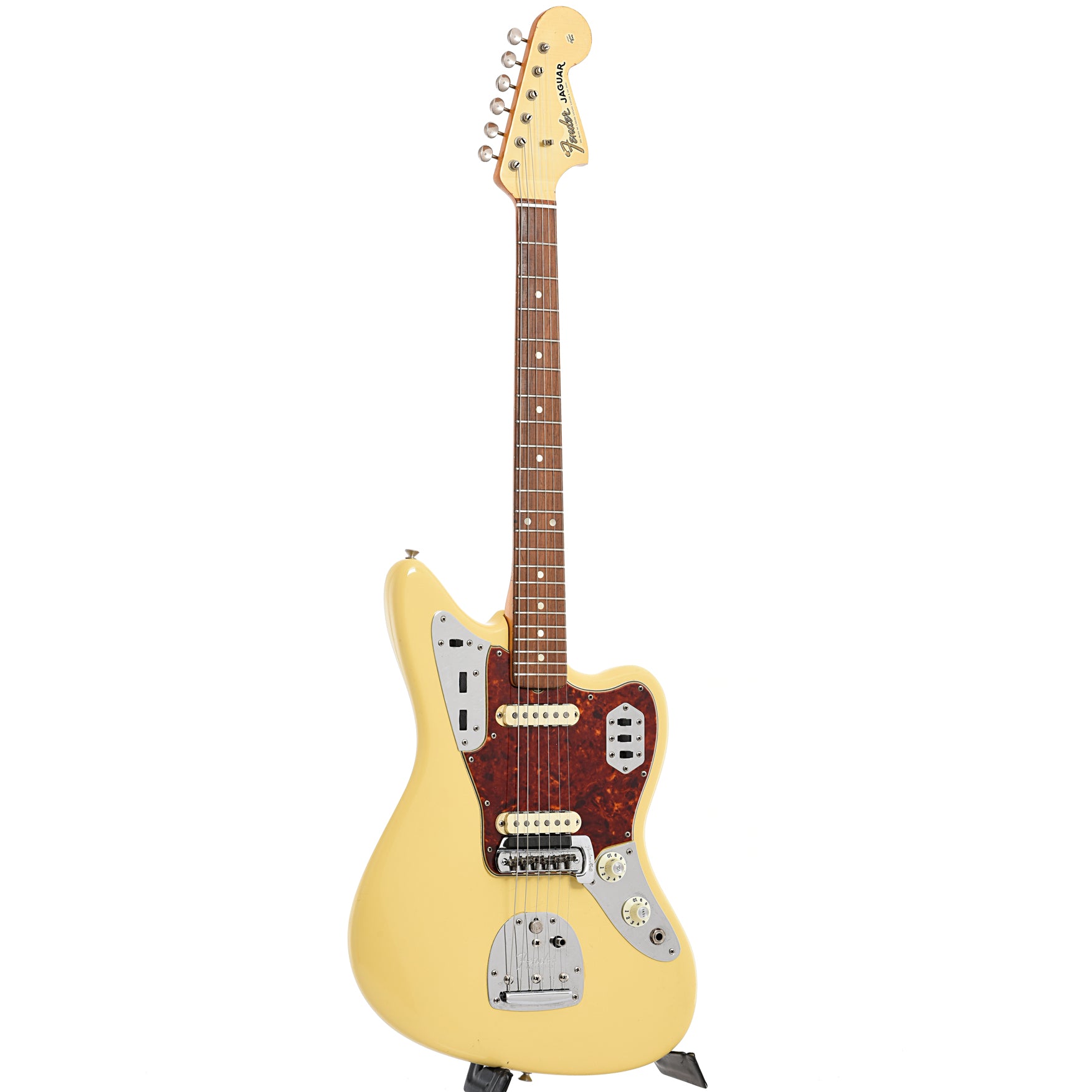 Full front and side of Fender Jaguar Electric Guitar (1965)