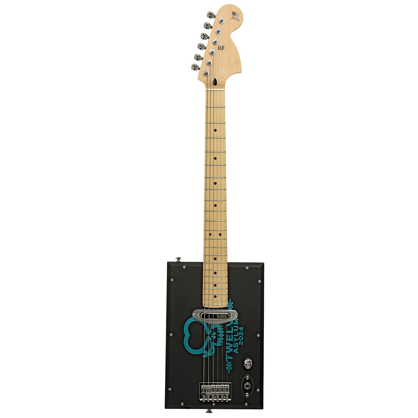 Full front of Get Down Guitars Cigar Box Electric Guitar