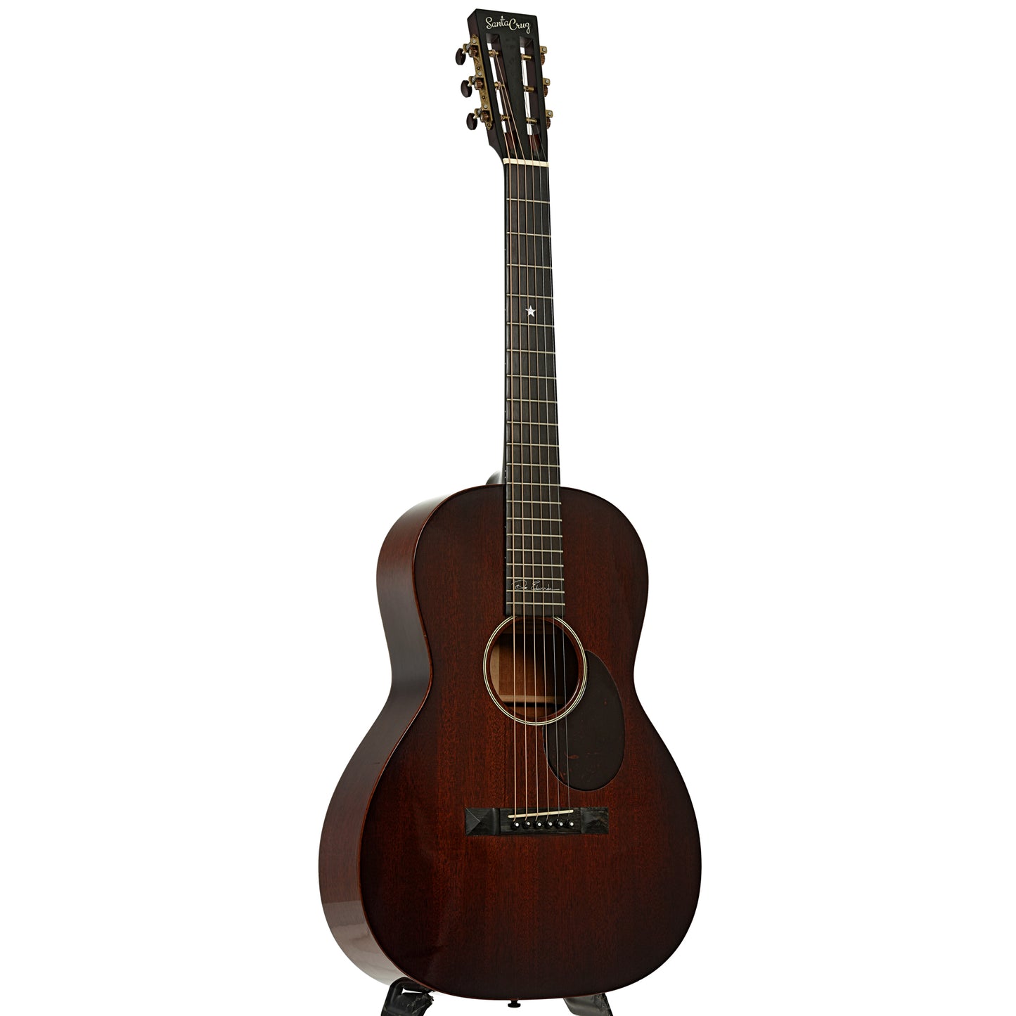 Full front and side of Santa Cruz 00-DE Acoustic Guitar 