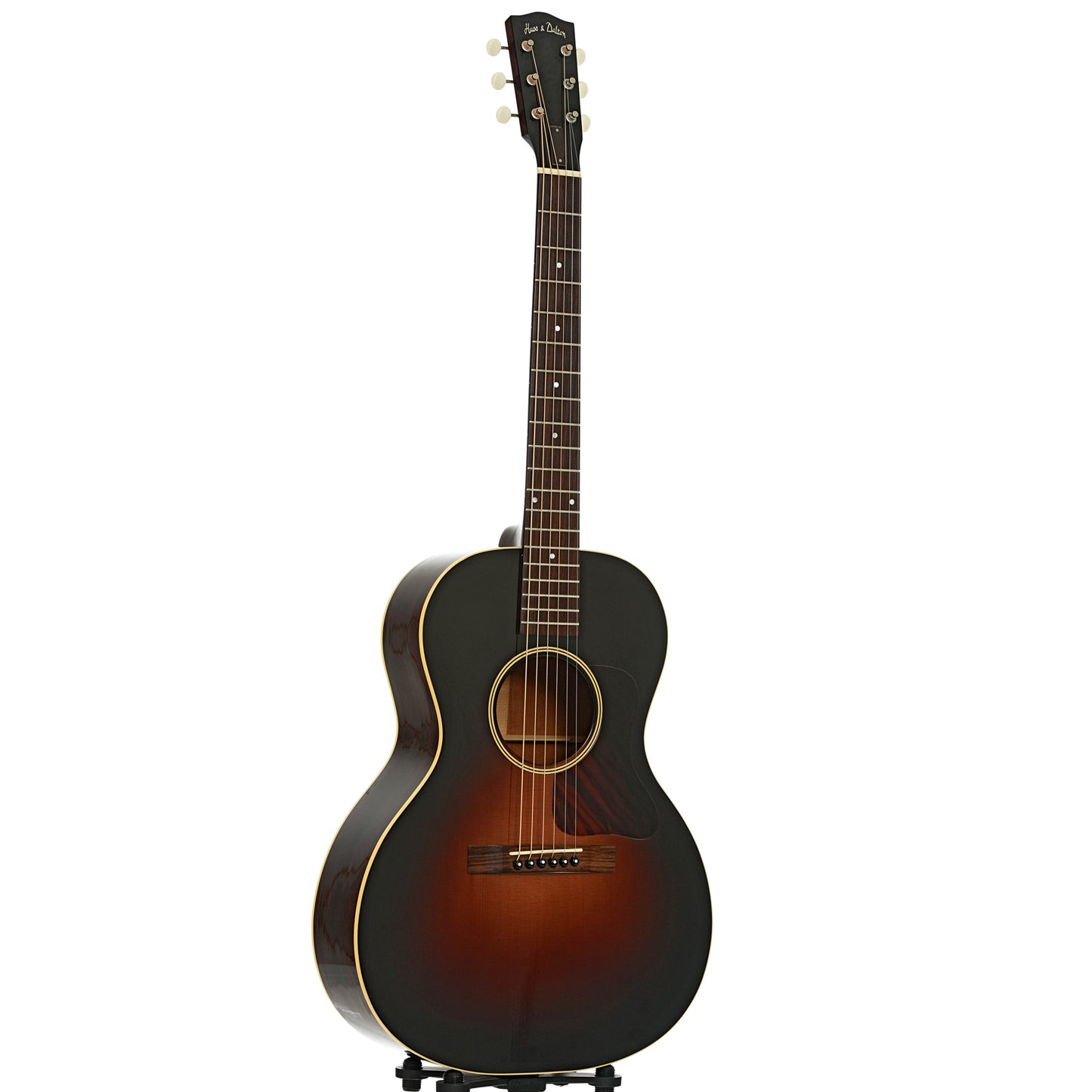 Full front and side of Huss & Dalton Crossroads Acoustic Guitar 