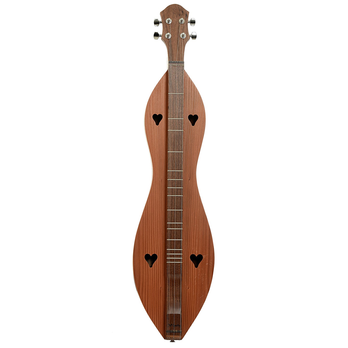 Full front of McSpadden Ginger 3/4 Size Walnut & Redwood Lap Dulcimer