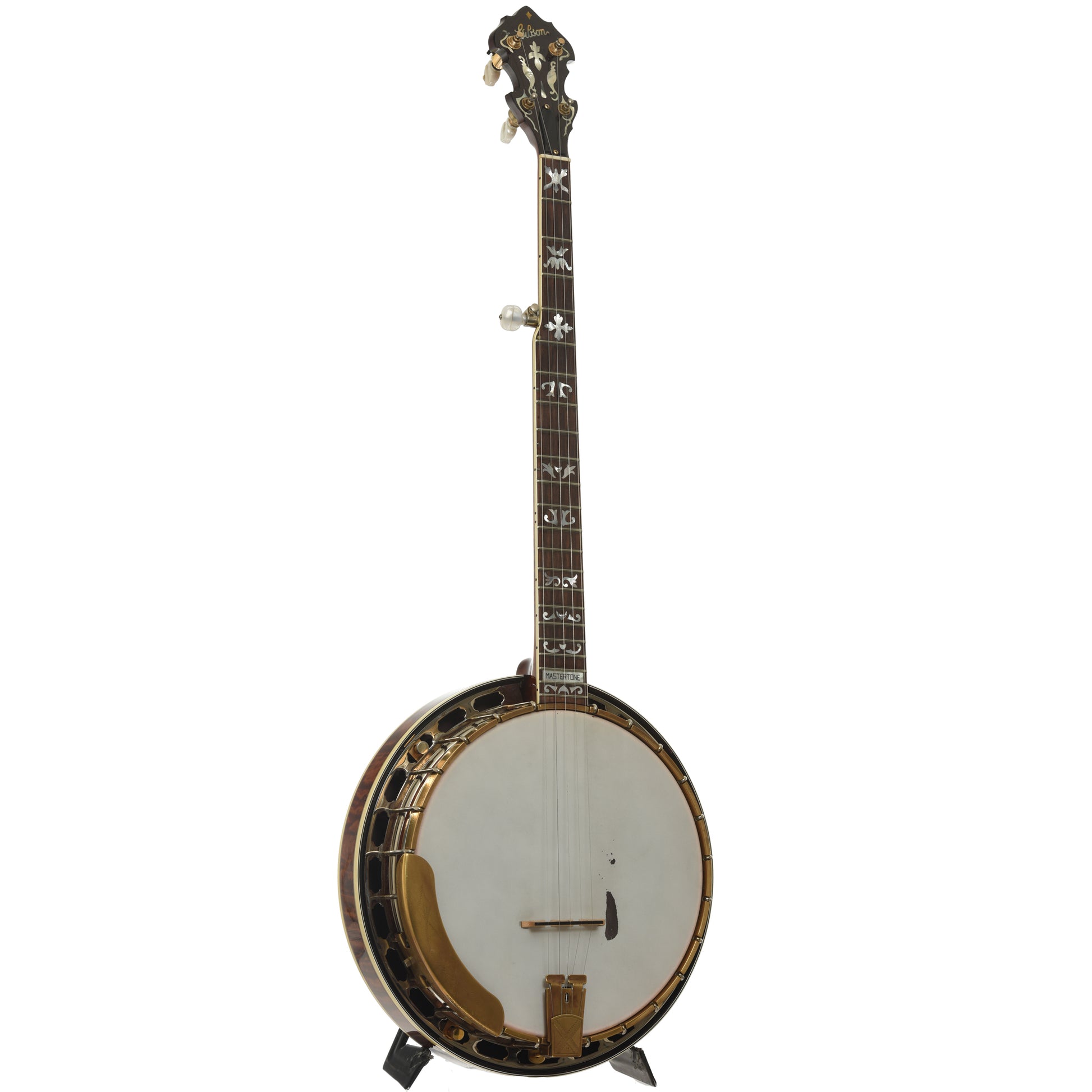 Full front and side of Gibson Granada 1932 Replica Resonator Banjo